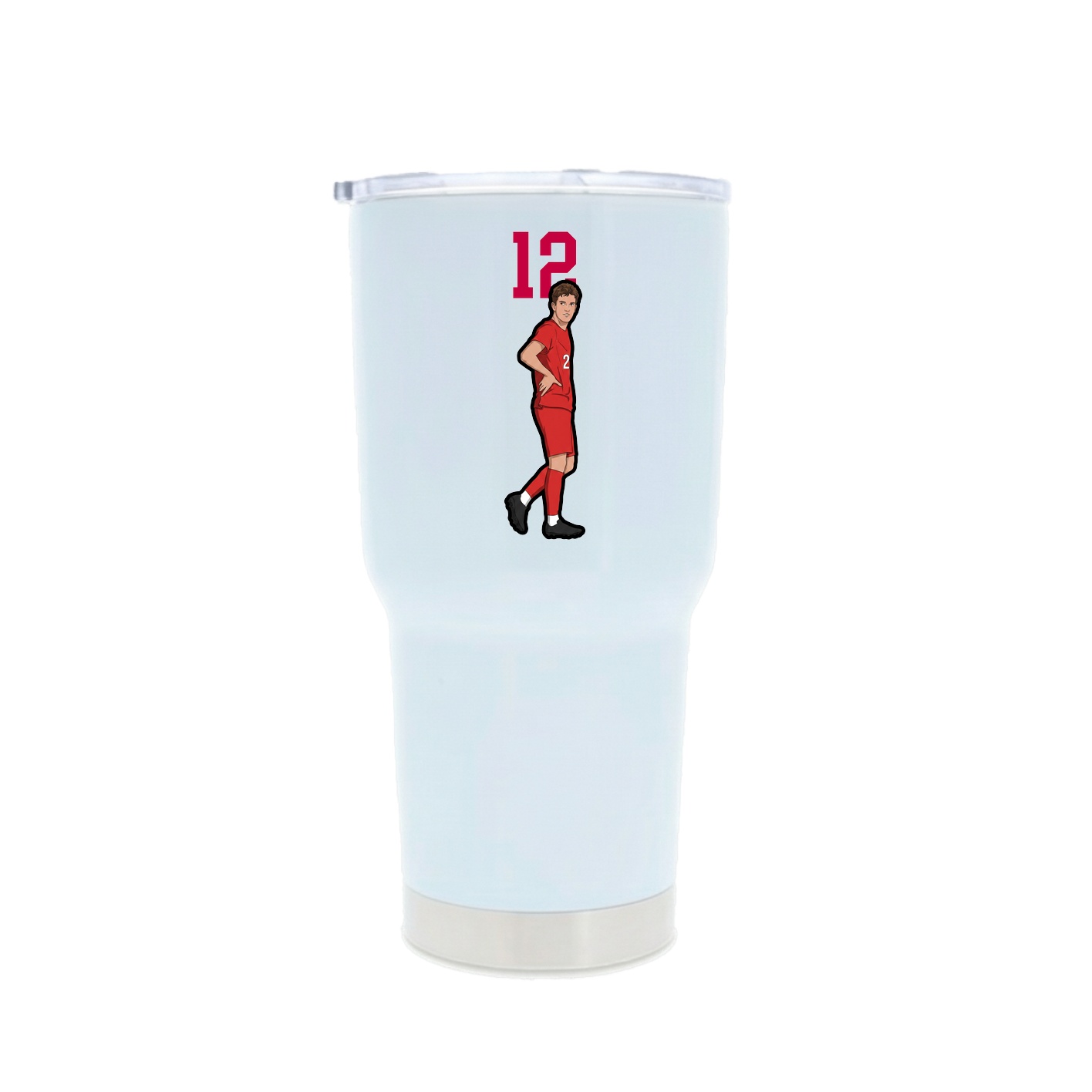 30oz Stainless Steel Tumbler — Number Top in White