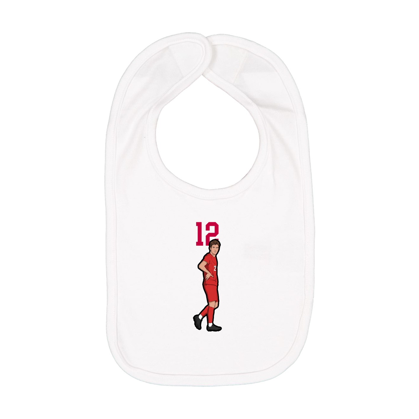 Infant Bib — Number Top in White