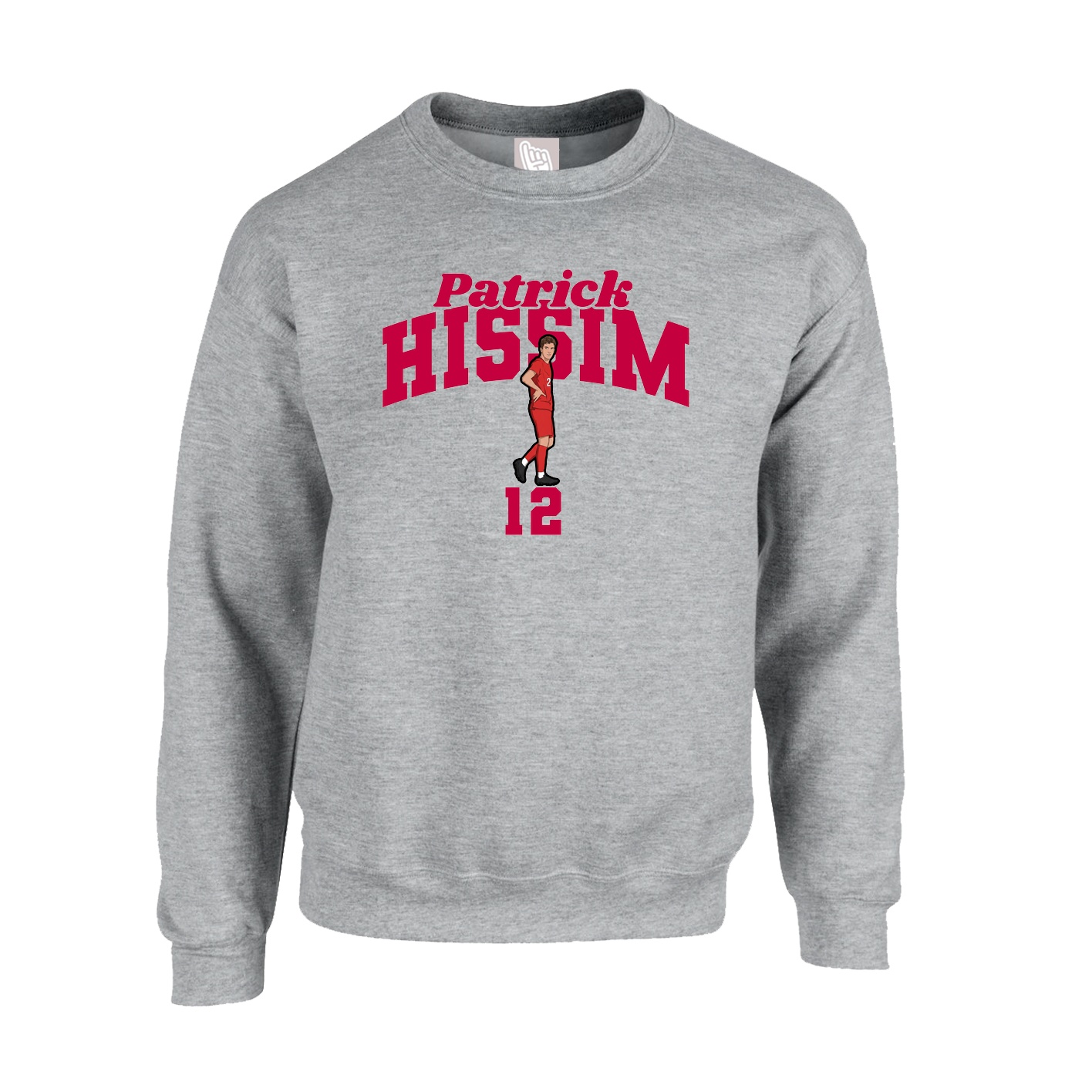 Fleece Crew — Signature Arch in Grey