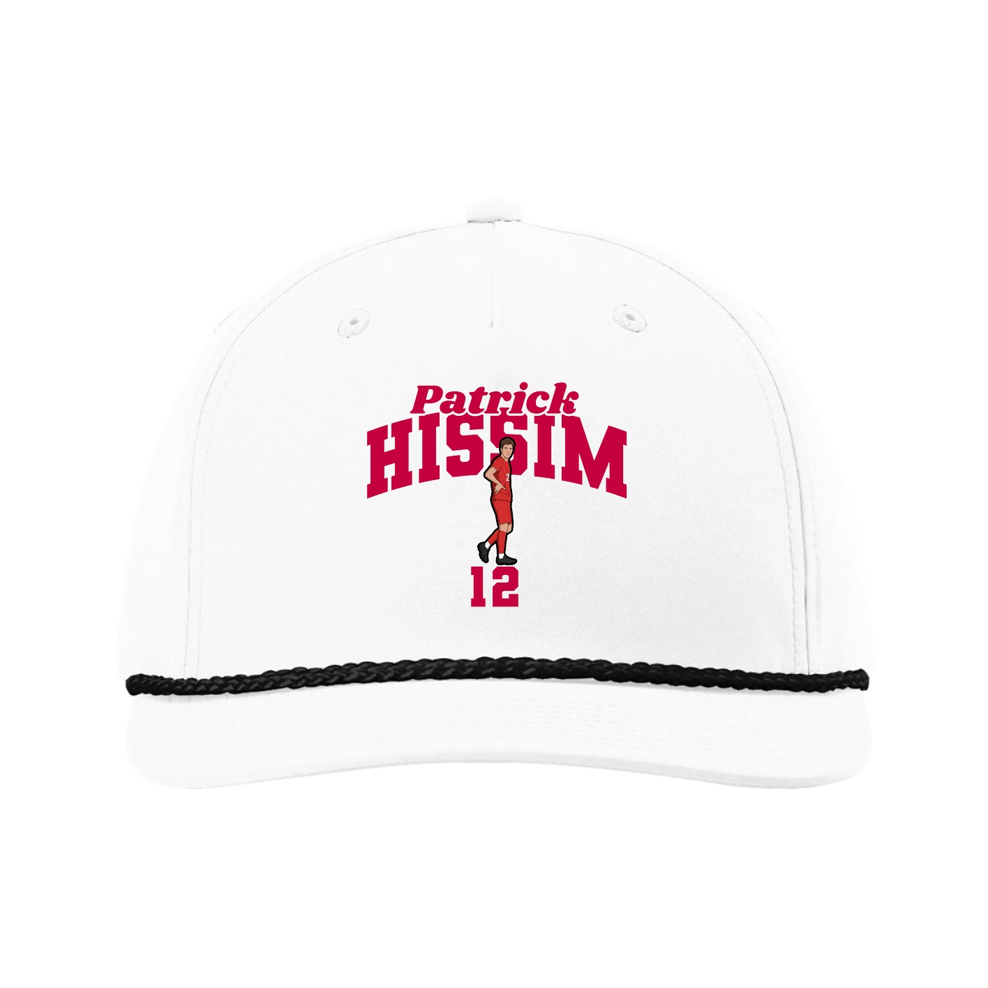Five-Panel Classic Rope Cap — Signature Arch in White
