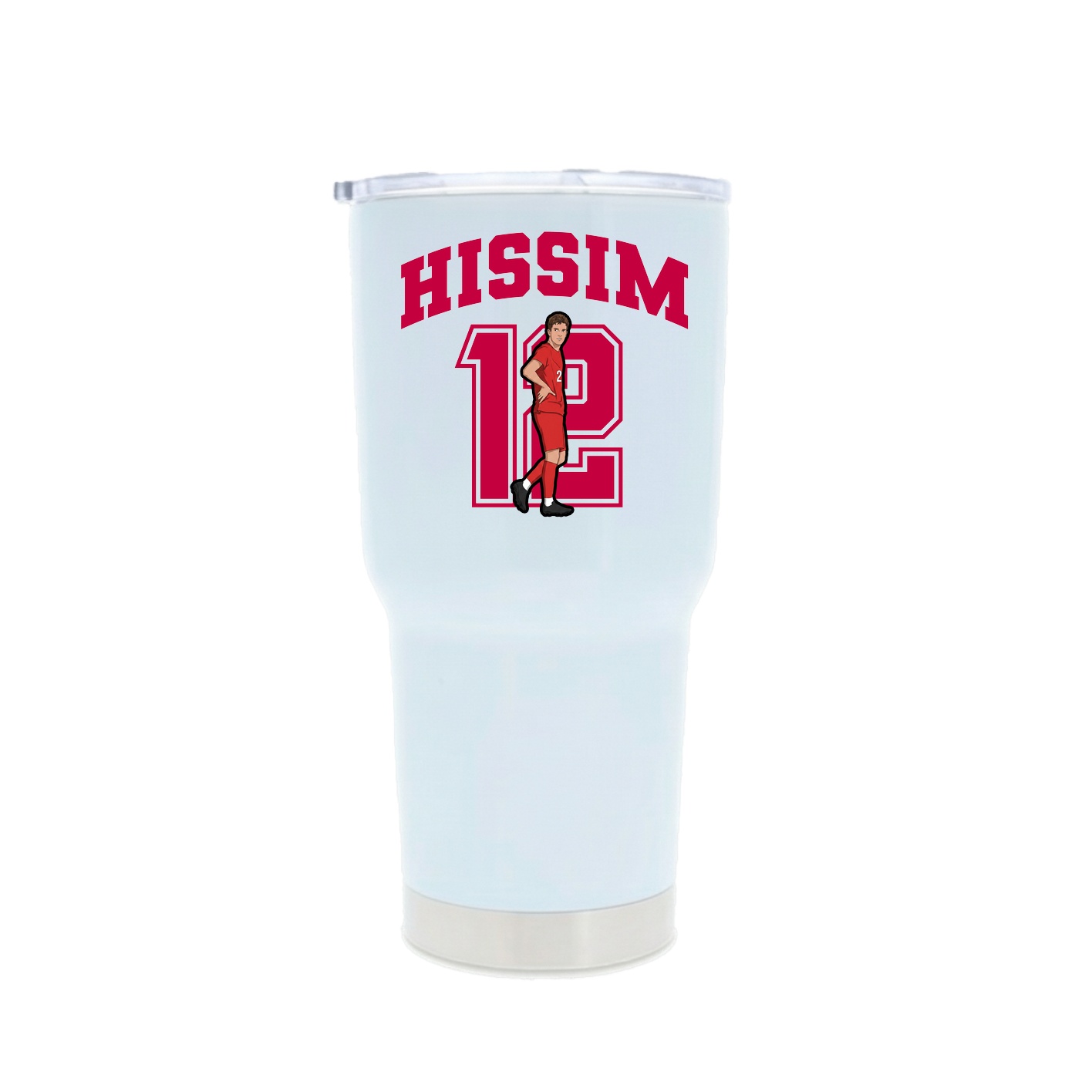 30oz Stainless Steel Tumbler — Number in White