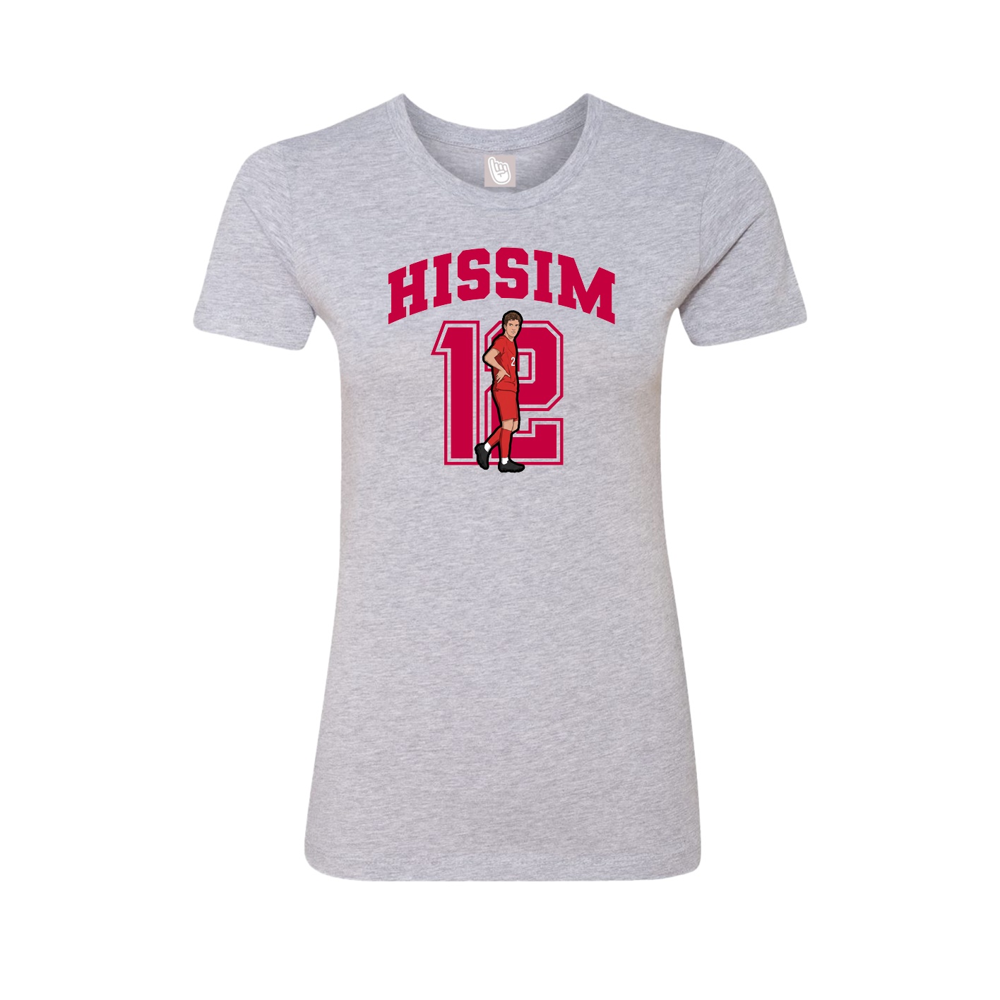 Fitted Women's Tee — Number in Grey
