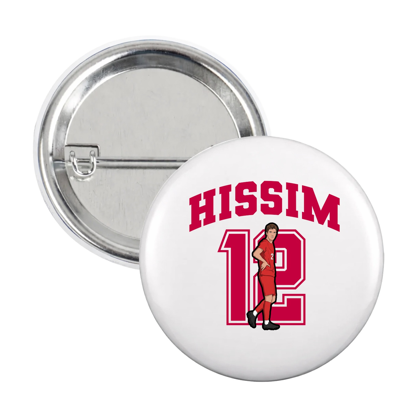 Game Day Button — Number in White