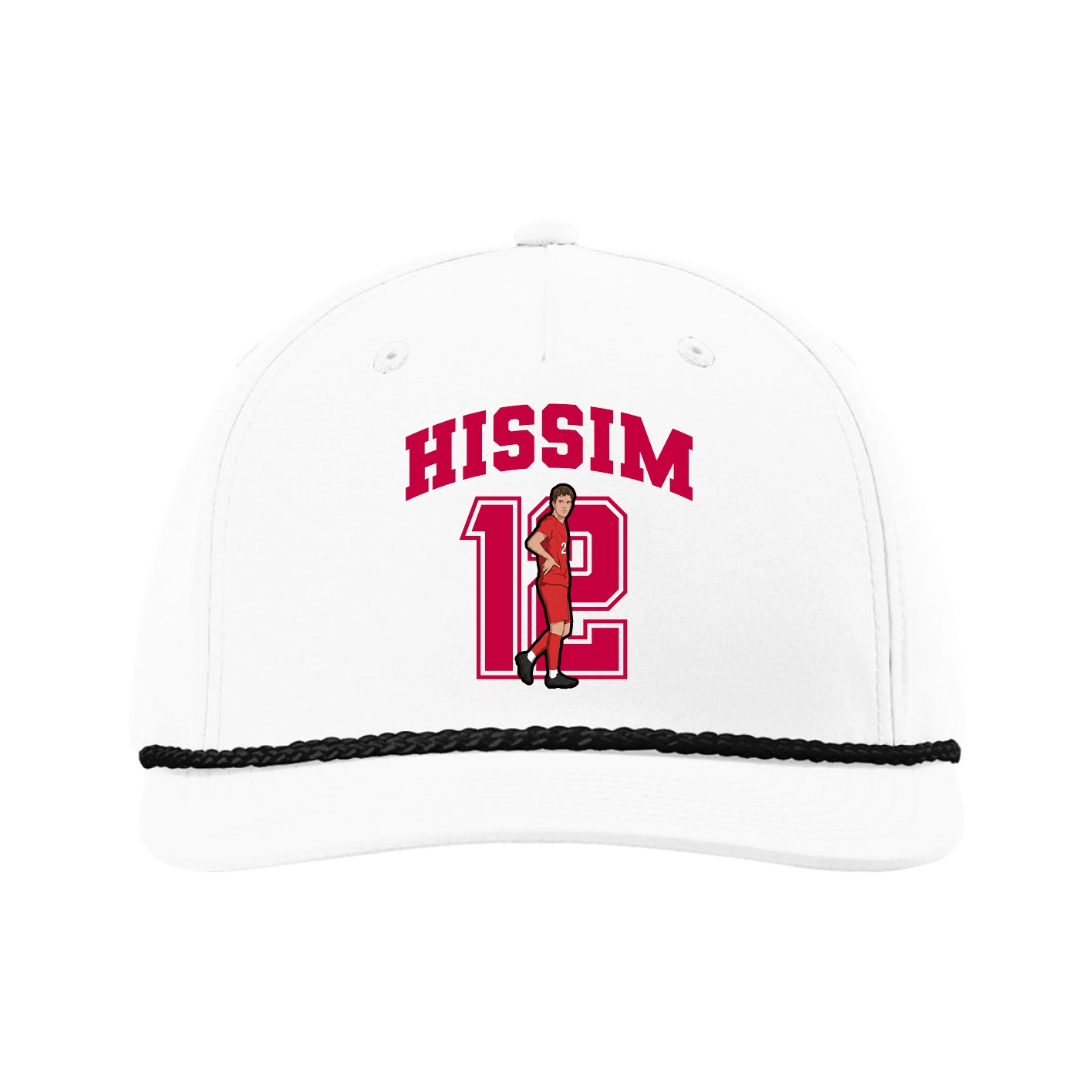 Five-Panel Classic Rope Cap — Number in White