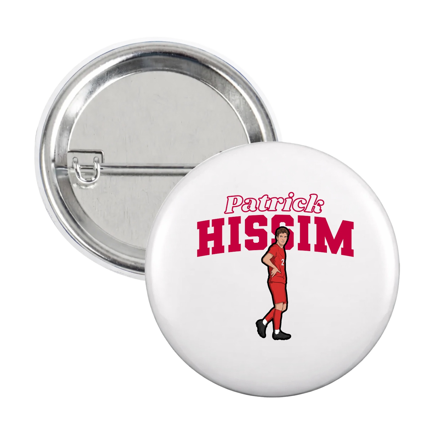 Game Day Button — Name Arch in White