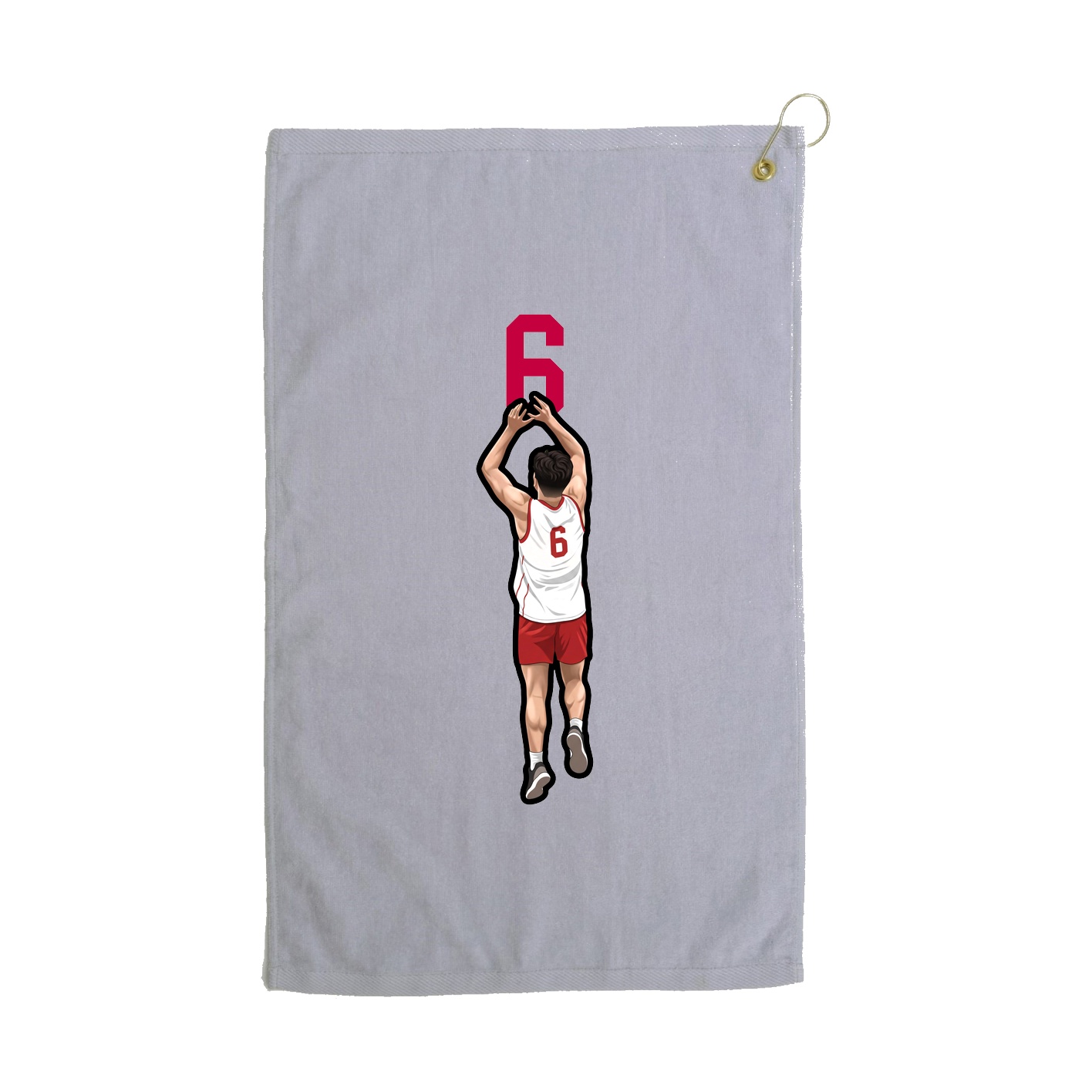 Golf Towel — Number Top in Grey