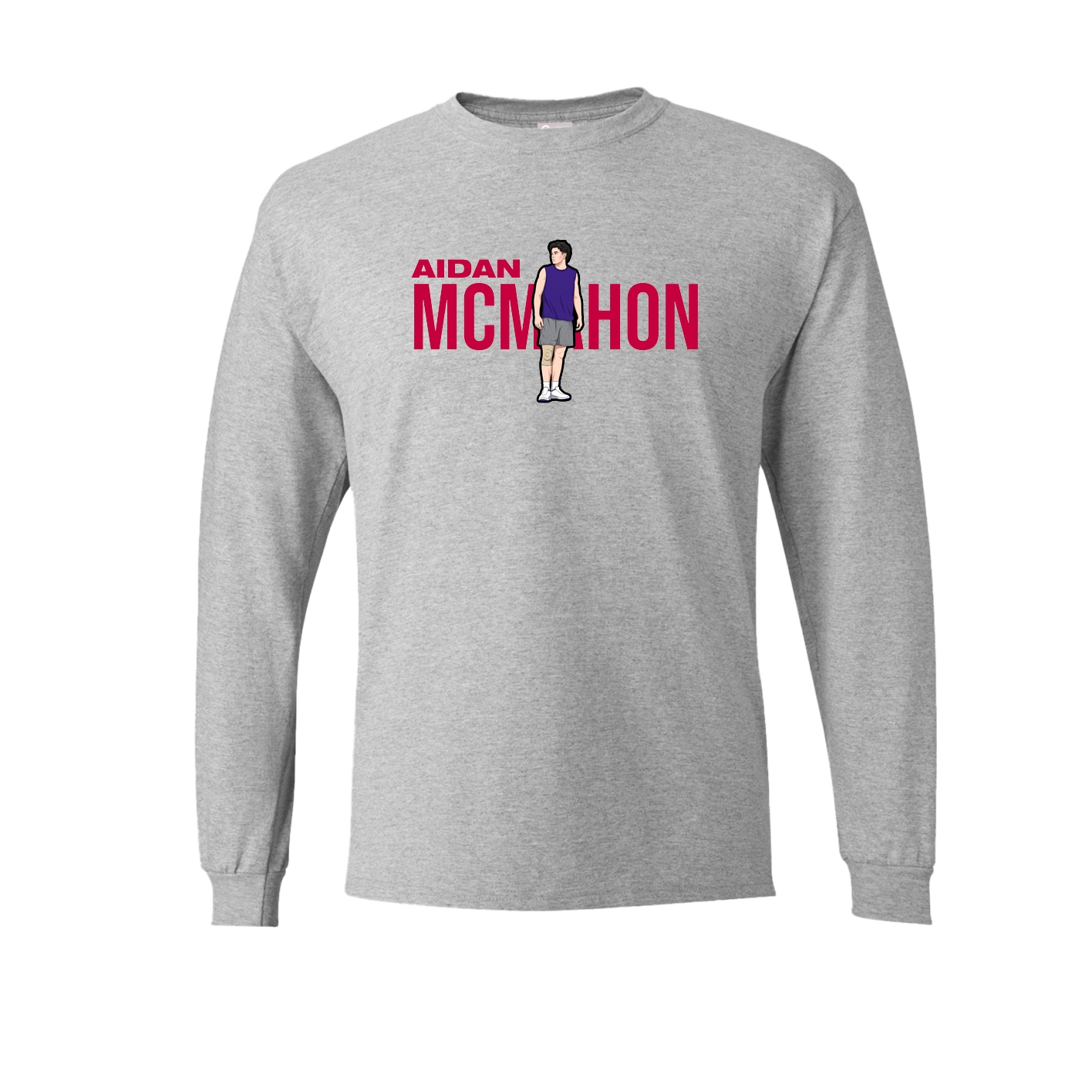 Long Sleeve Tee — Player Name in Grey
