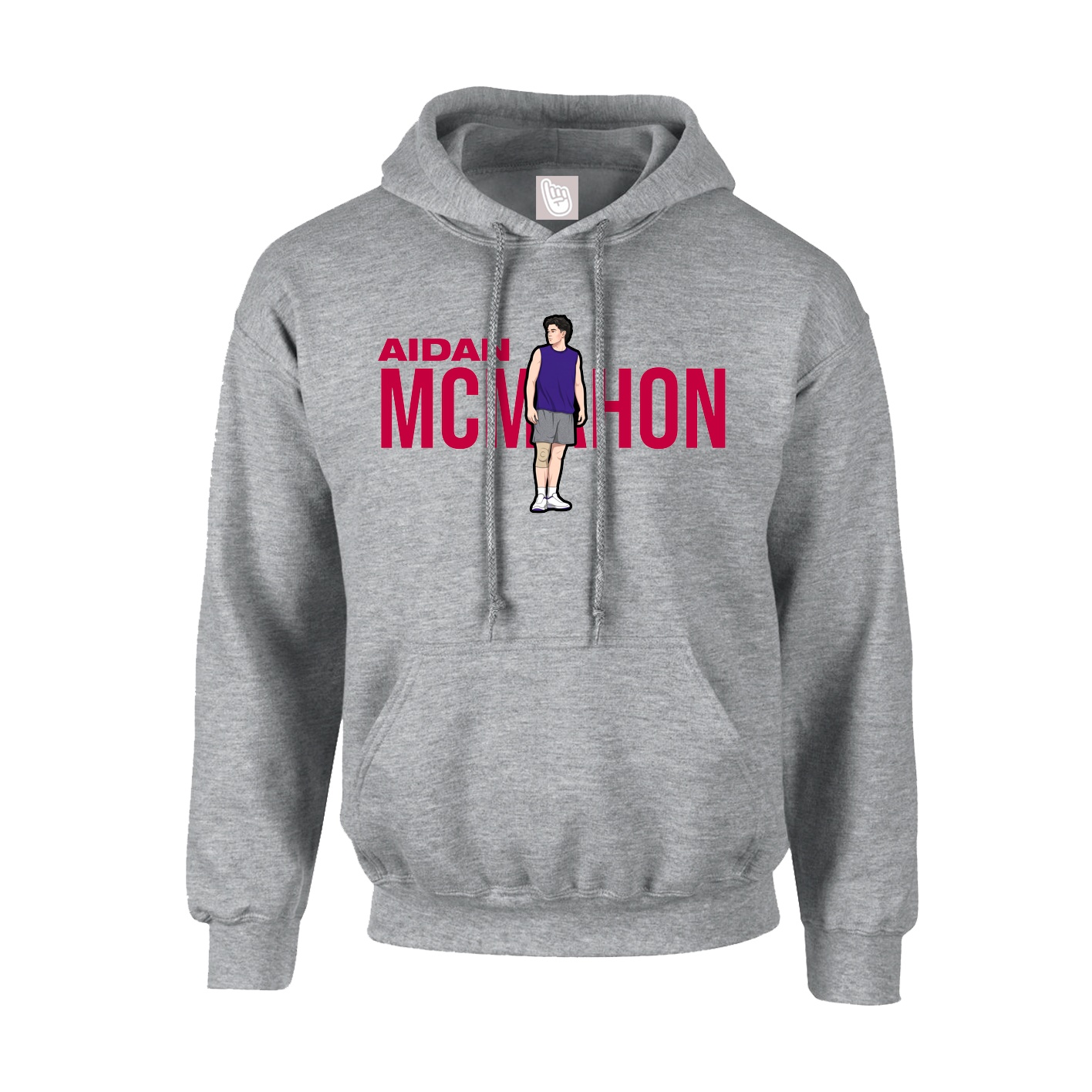 Youth Hoodie — Player Name in Grey