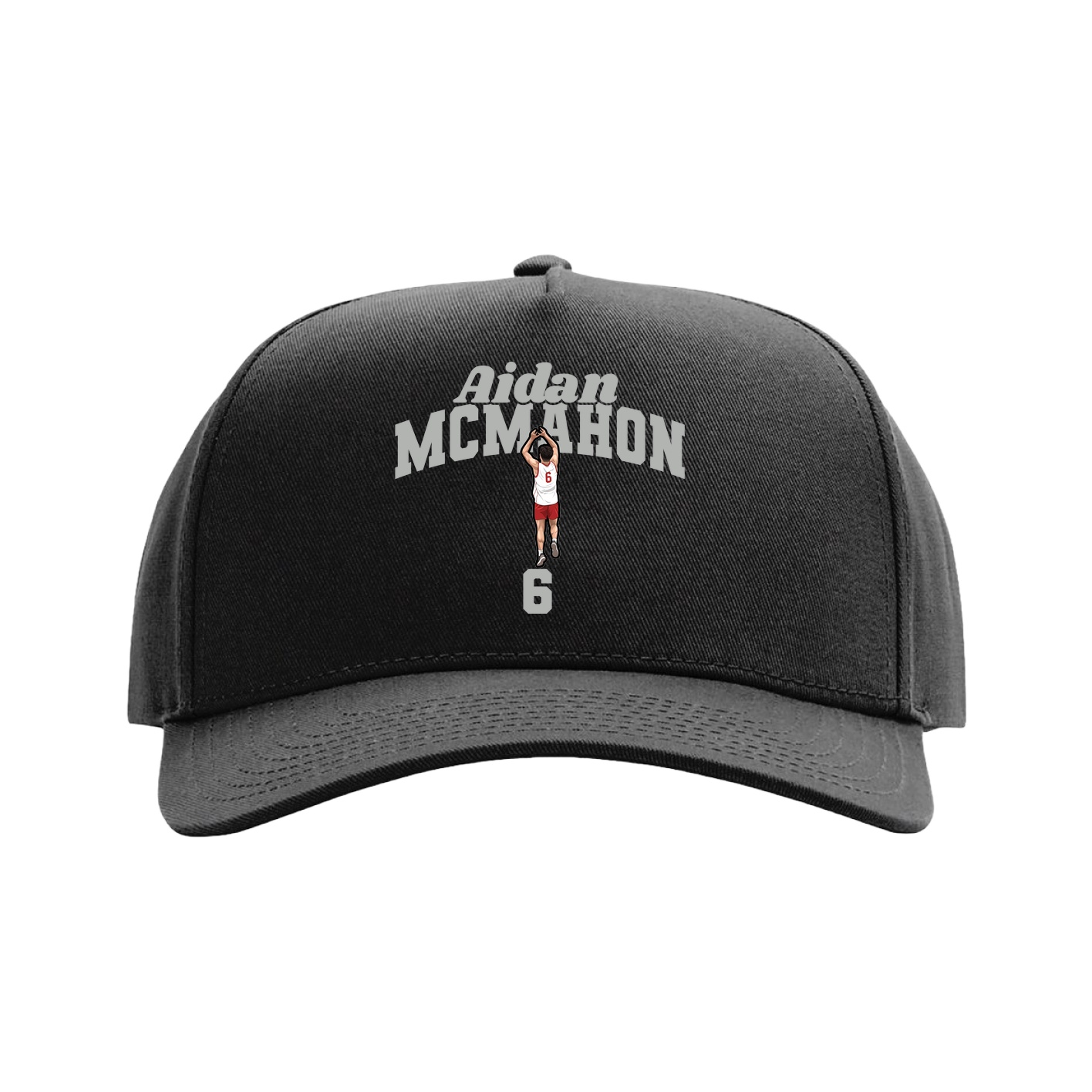 Full Fabric Five-Panel Champ Cap — Signature Arch in Black