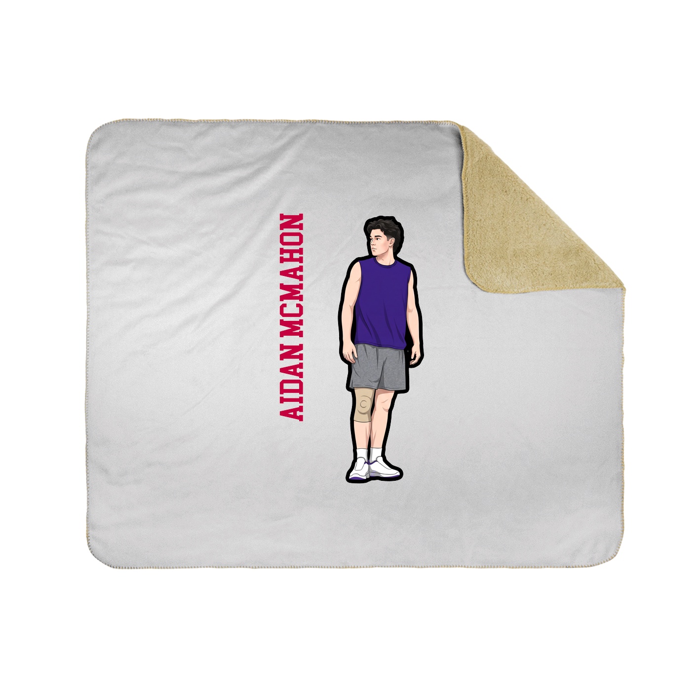 Throw Blanket — Name Vertical in White