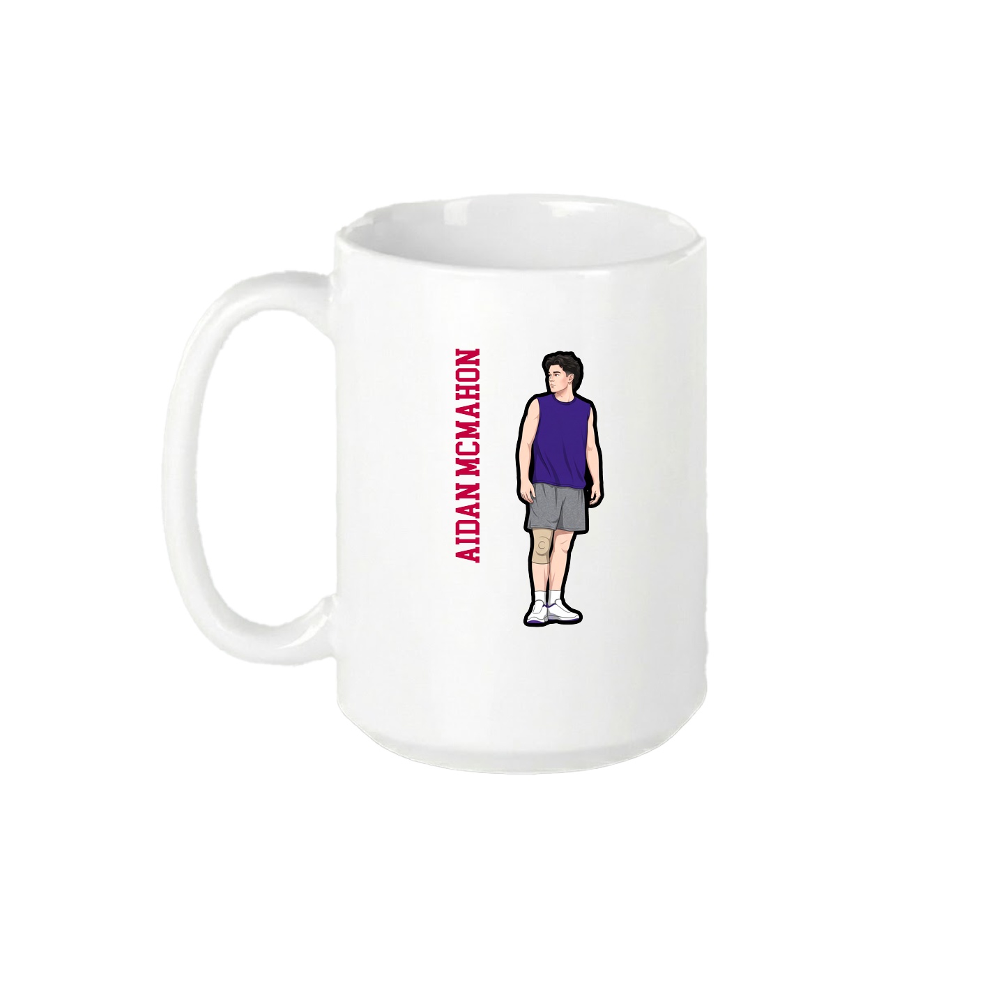 15oz Coffee Mug — Name Vertical in White
