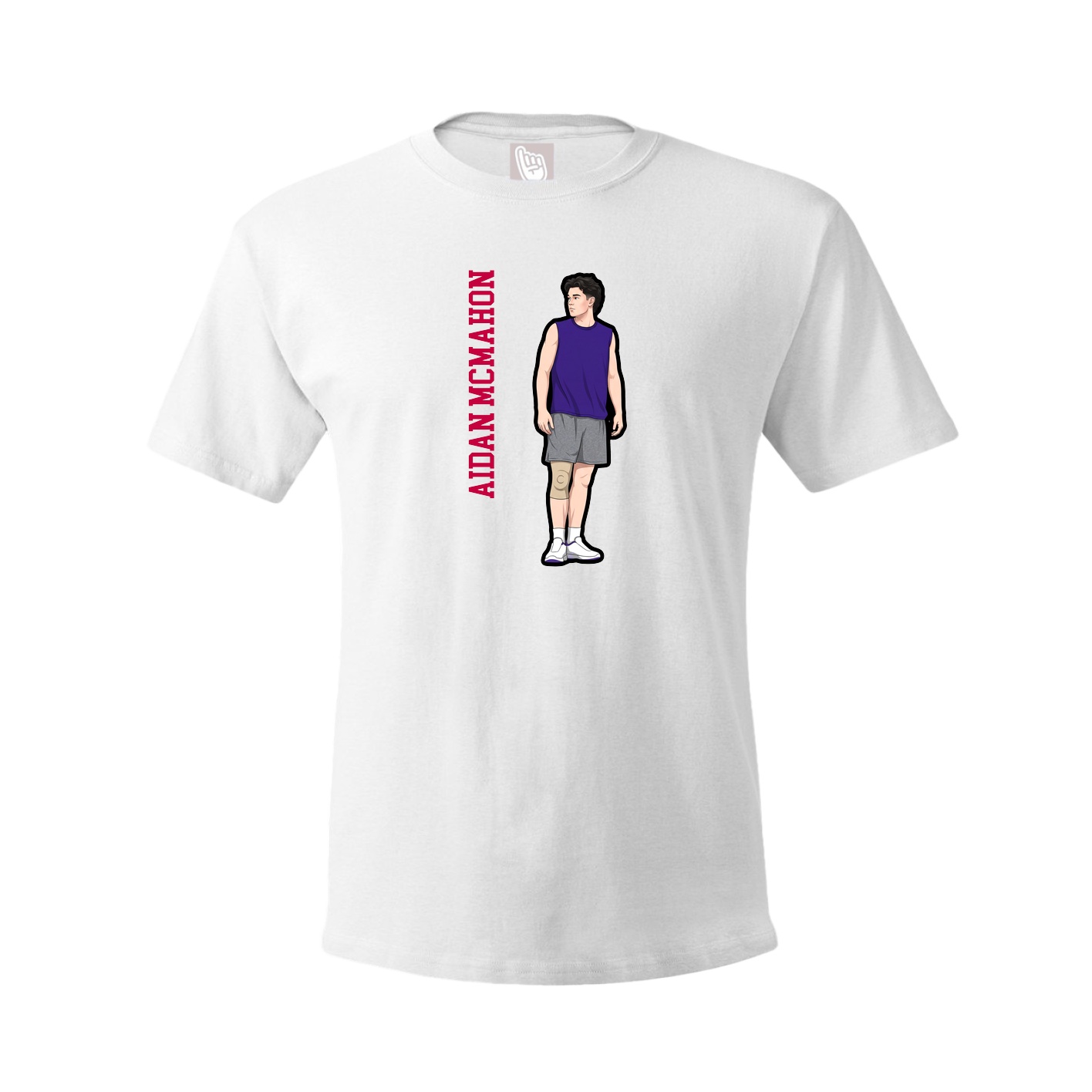 Tee — Name Vertical in White