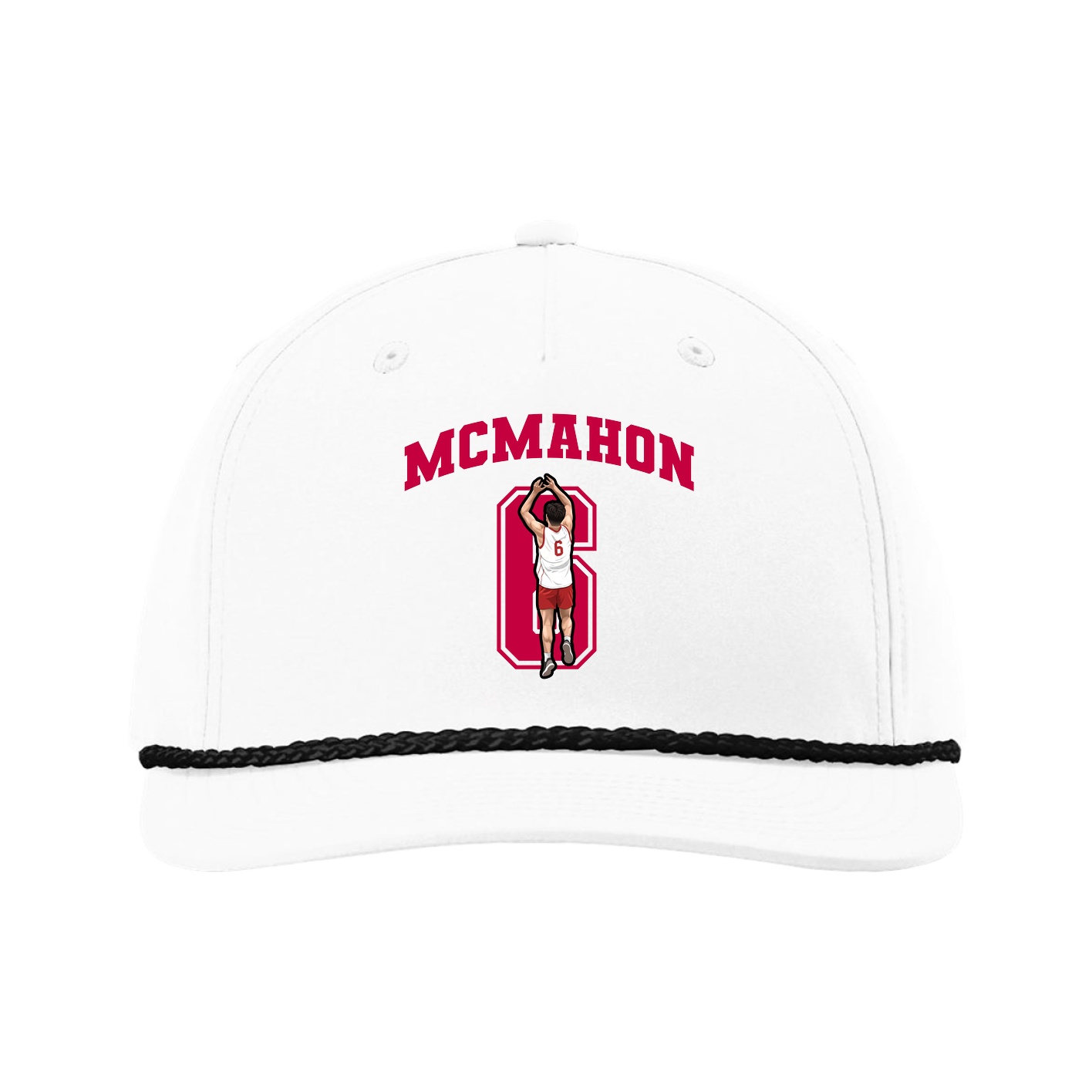 Five-Panel Classic Rope Cap — Number in White