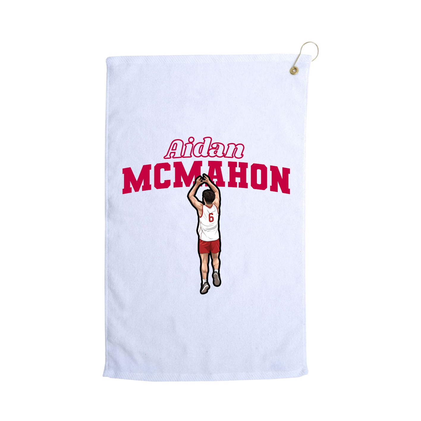 Golf Towel — Name Arch in White