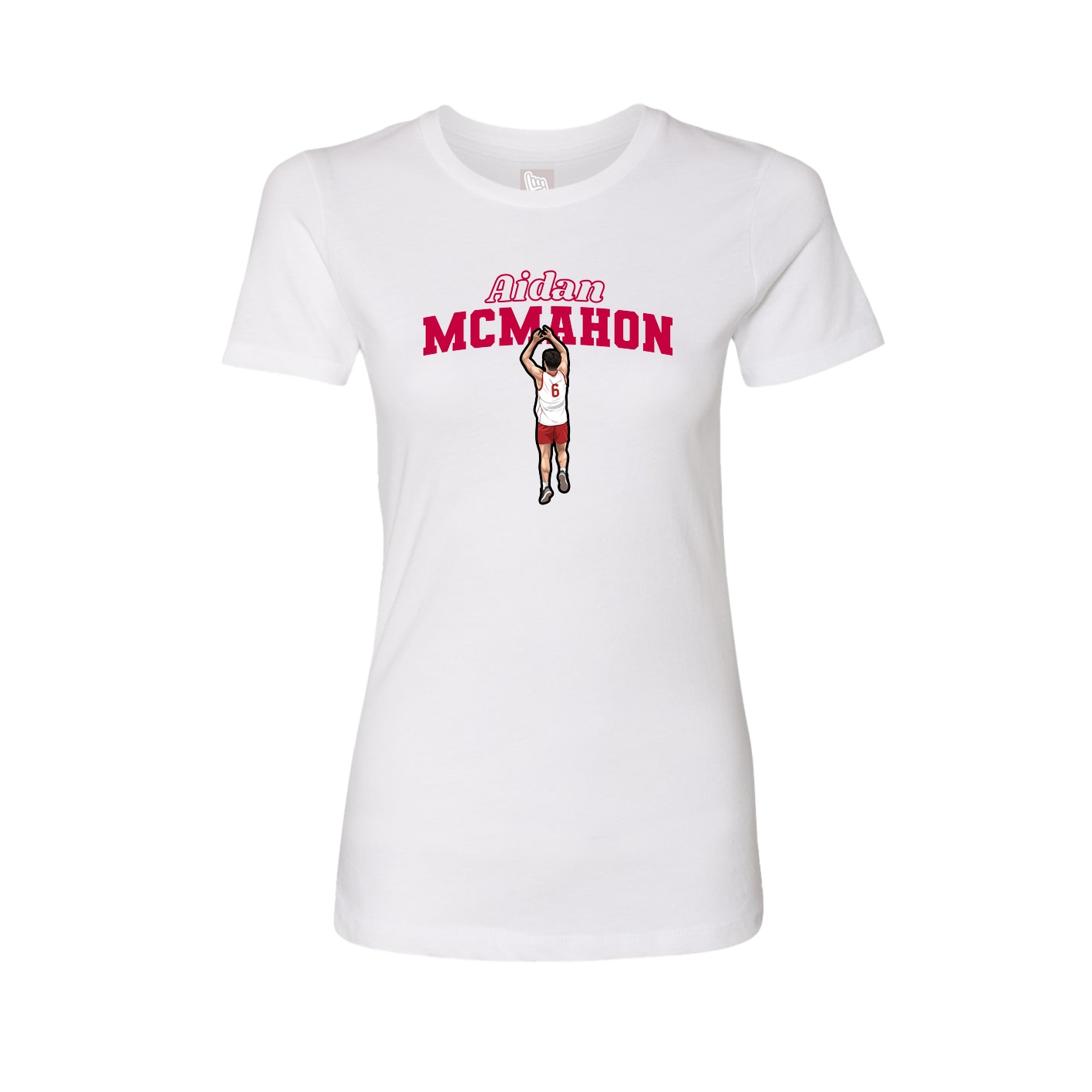Fitted Women's Tee — Name Arch in White