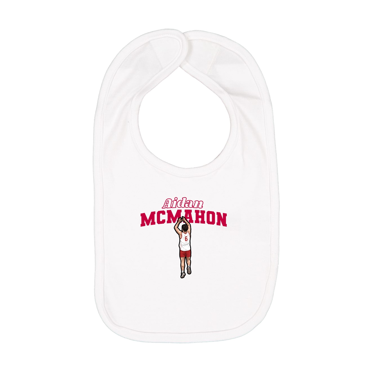 Infant Bib — Name Arch in White