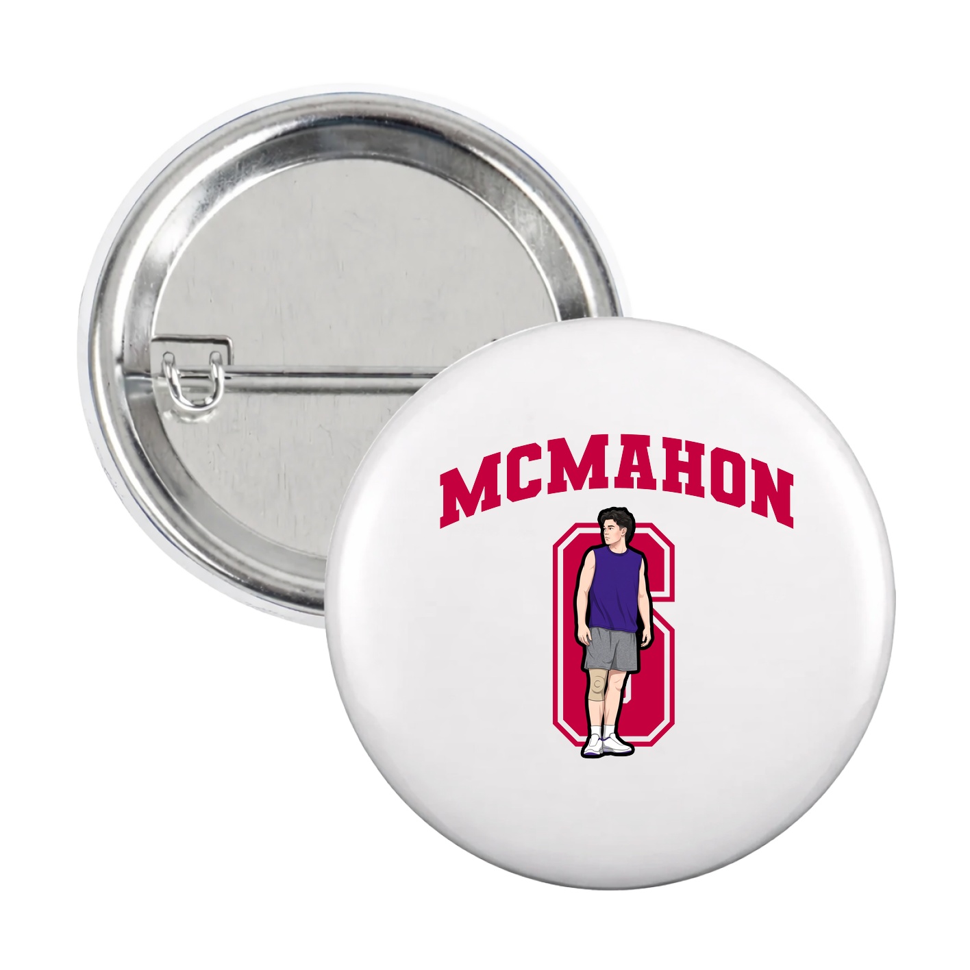 Game Day Button — Number in White