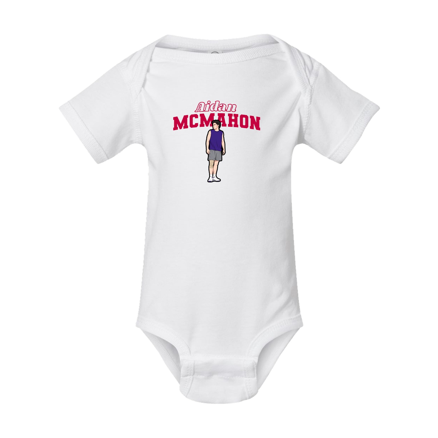 Baby Onesie — Name Arch in White