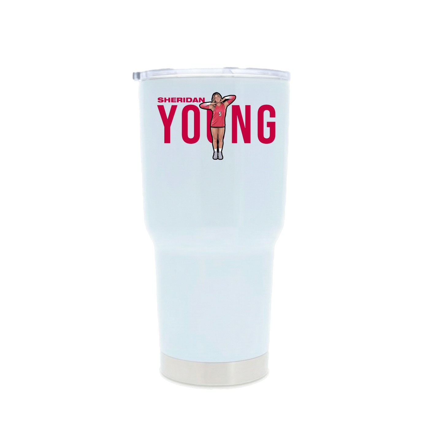 30oz Stainless Steel Tumbler — Player Name in White