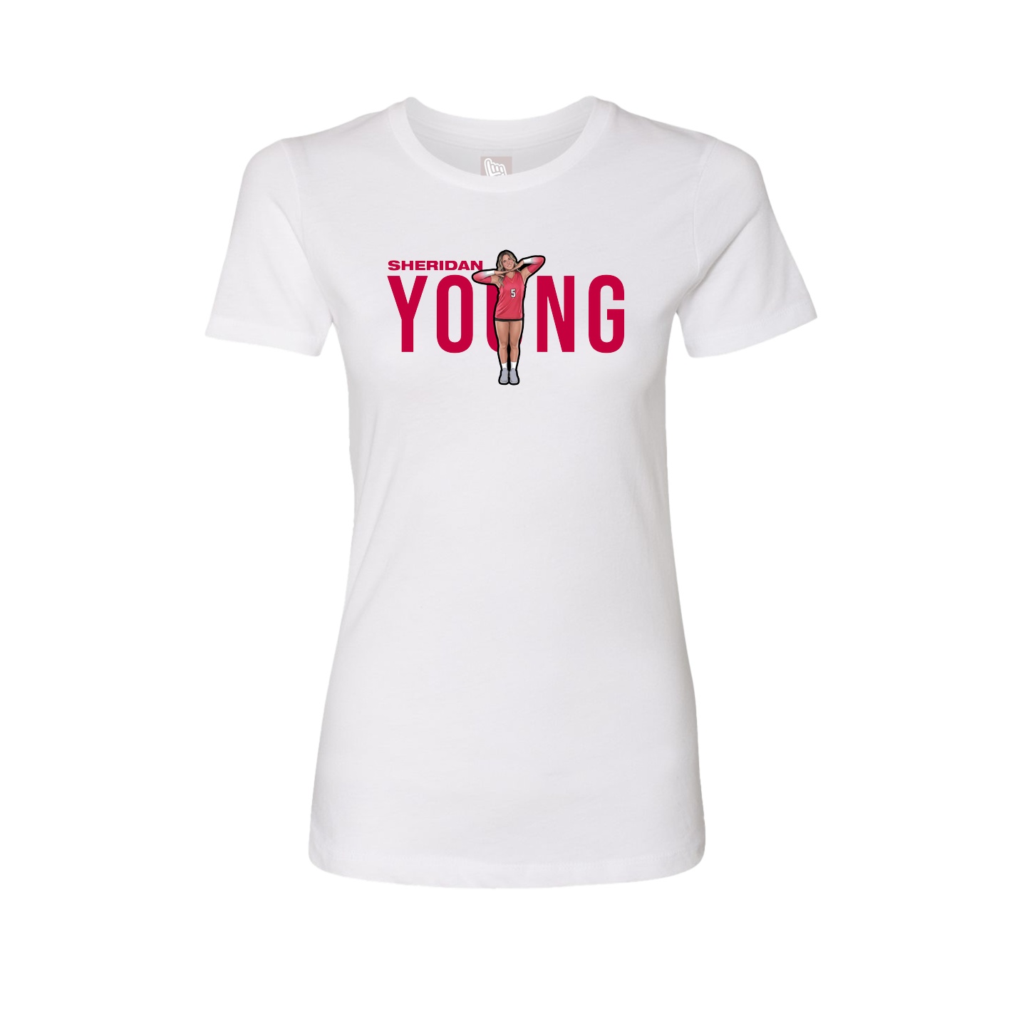 Fitted Women's Tee — Player Name in White