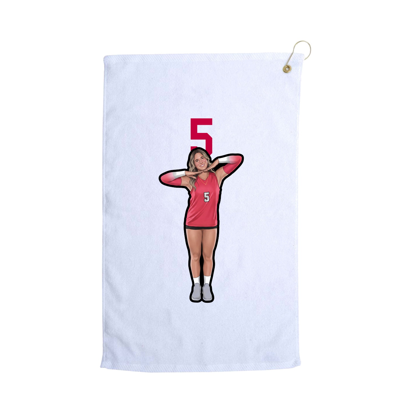 Golf Towel — Number Top in White