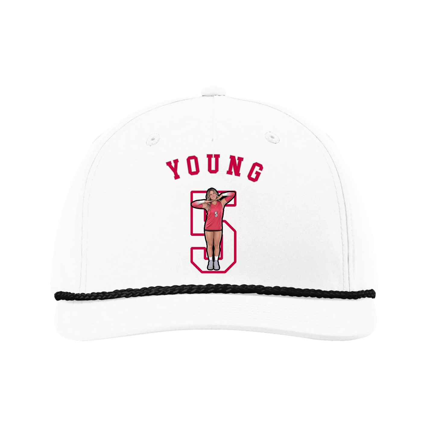 Five-Panel Classic Rope Cap — Shirsey Arch in White