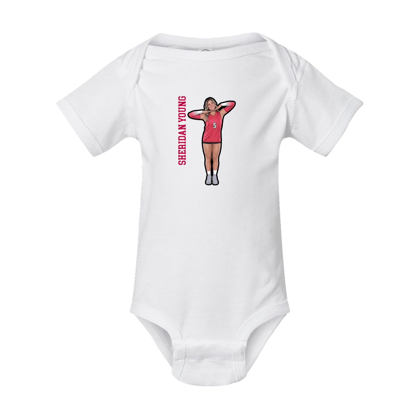 Baby Onesie — Name Vertical in White
