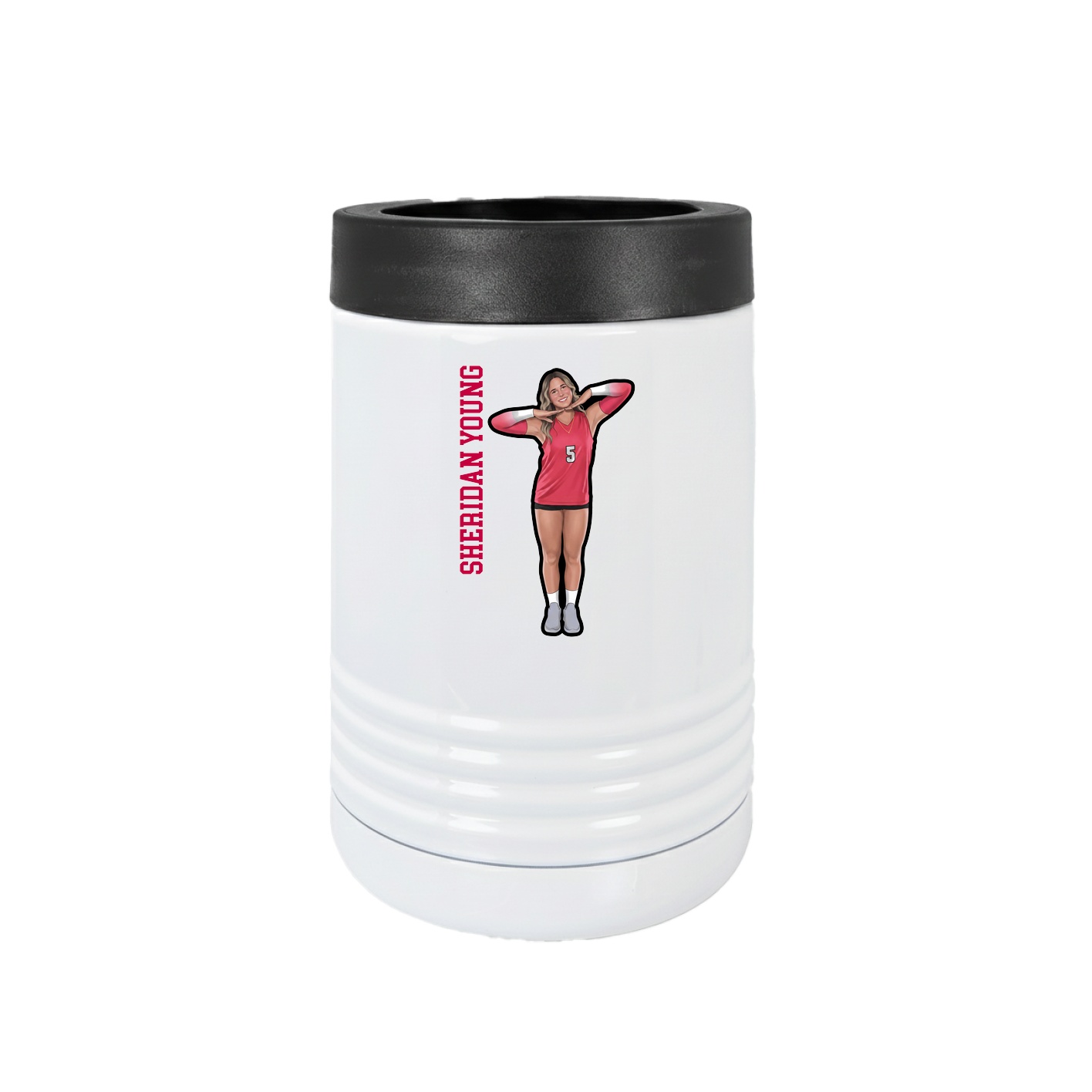 Beverage Holder — Name Vertical in White