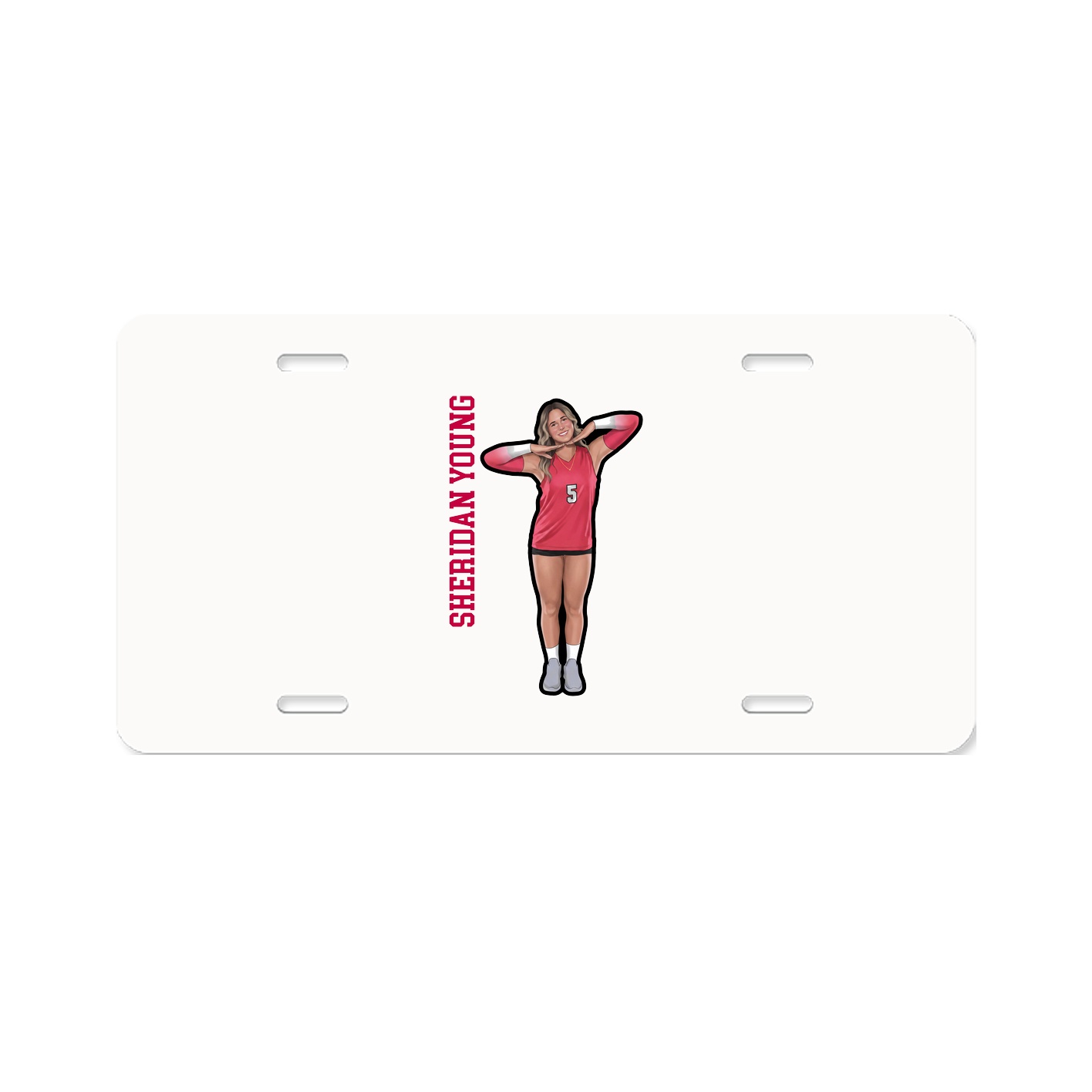License Plate — Name Vertical in Classic