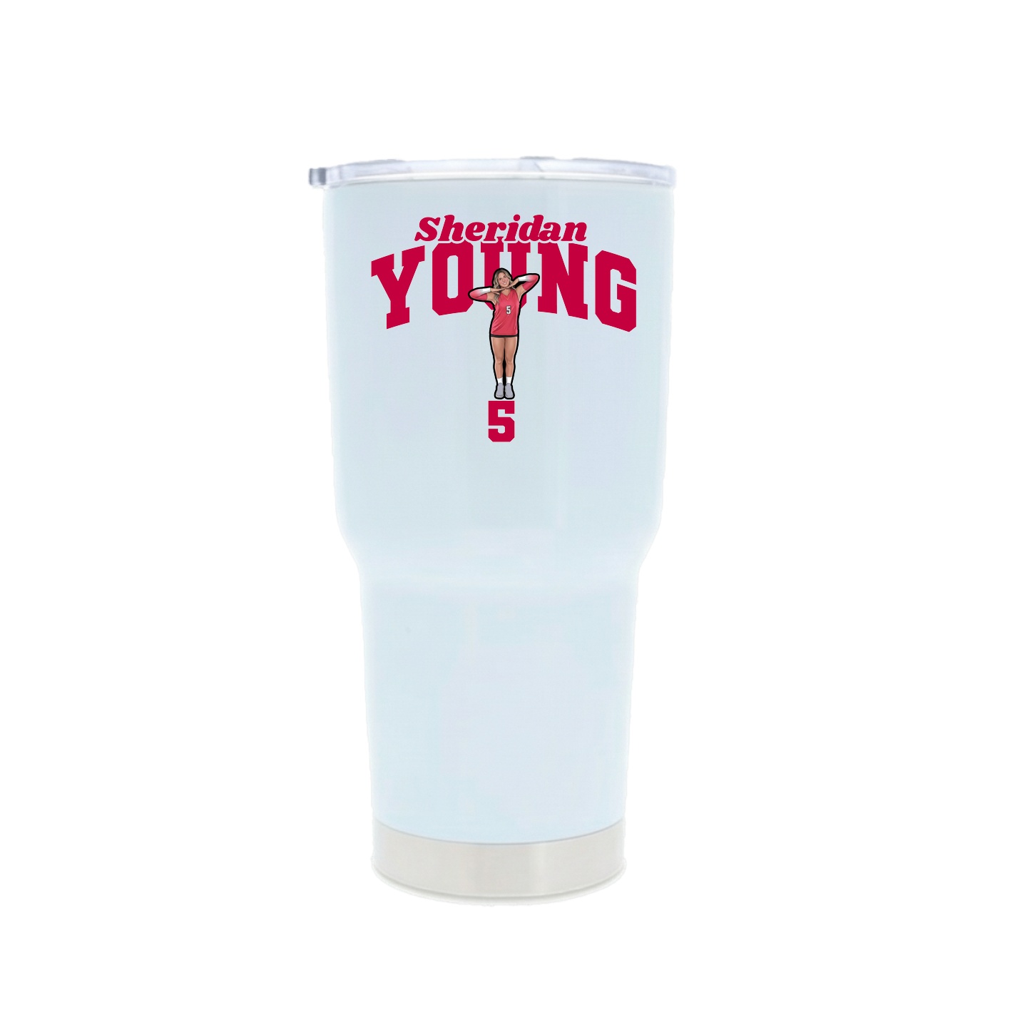 30oz Stainless Steel Tumbler — Signature Arch in White