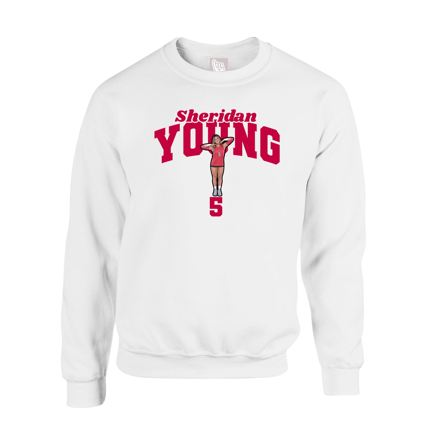 Fleece Crew — Signature Arch in White