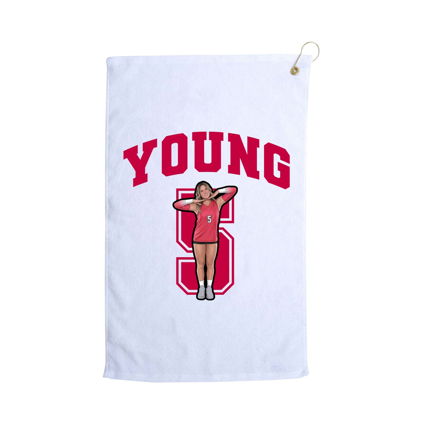 Golf Towel — Number in White