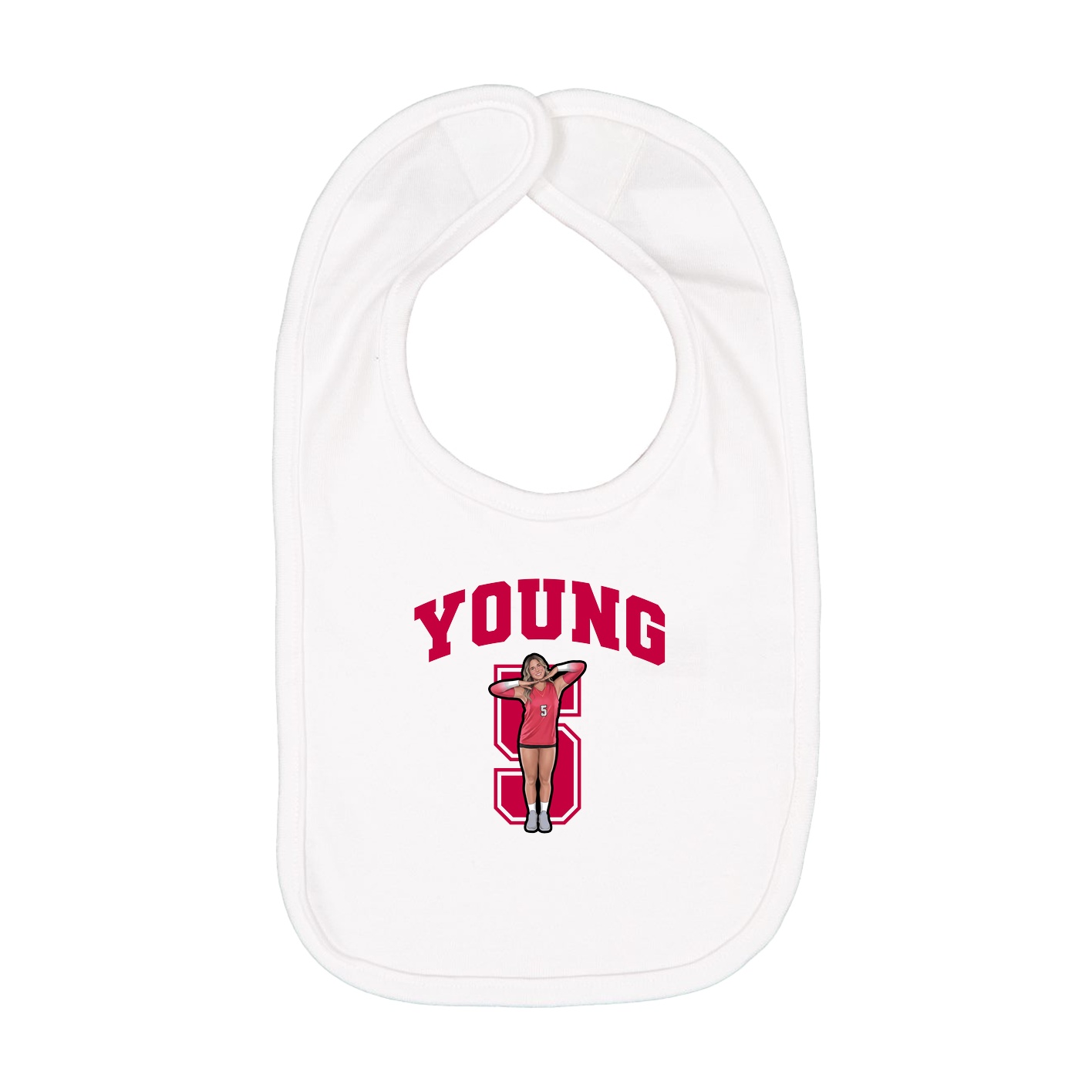 Infant Bib — Number in White