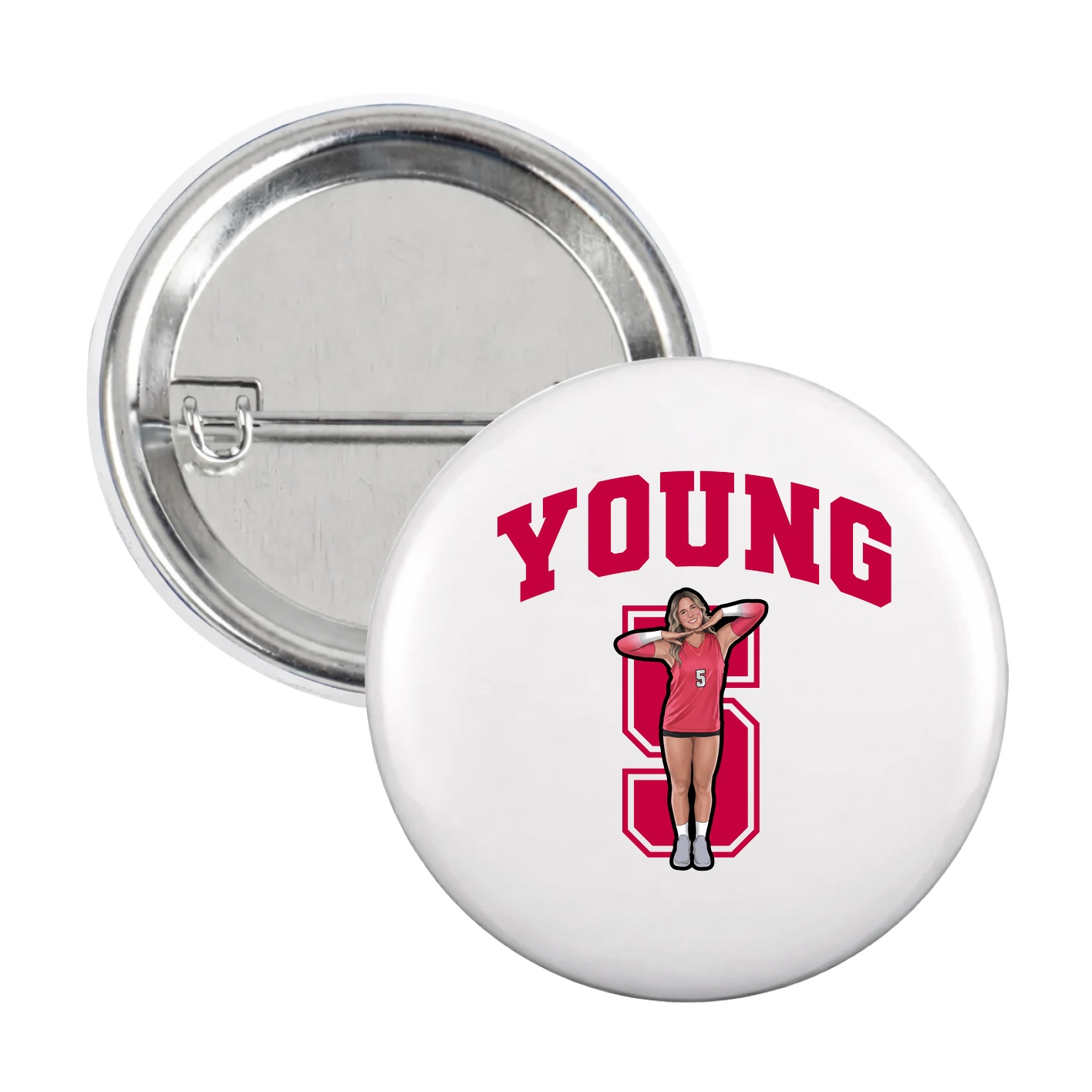 Game Day Button — Number in White