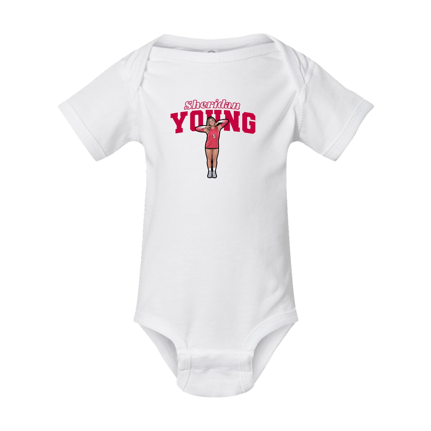 Baby Onesie — Name Arch in White