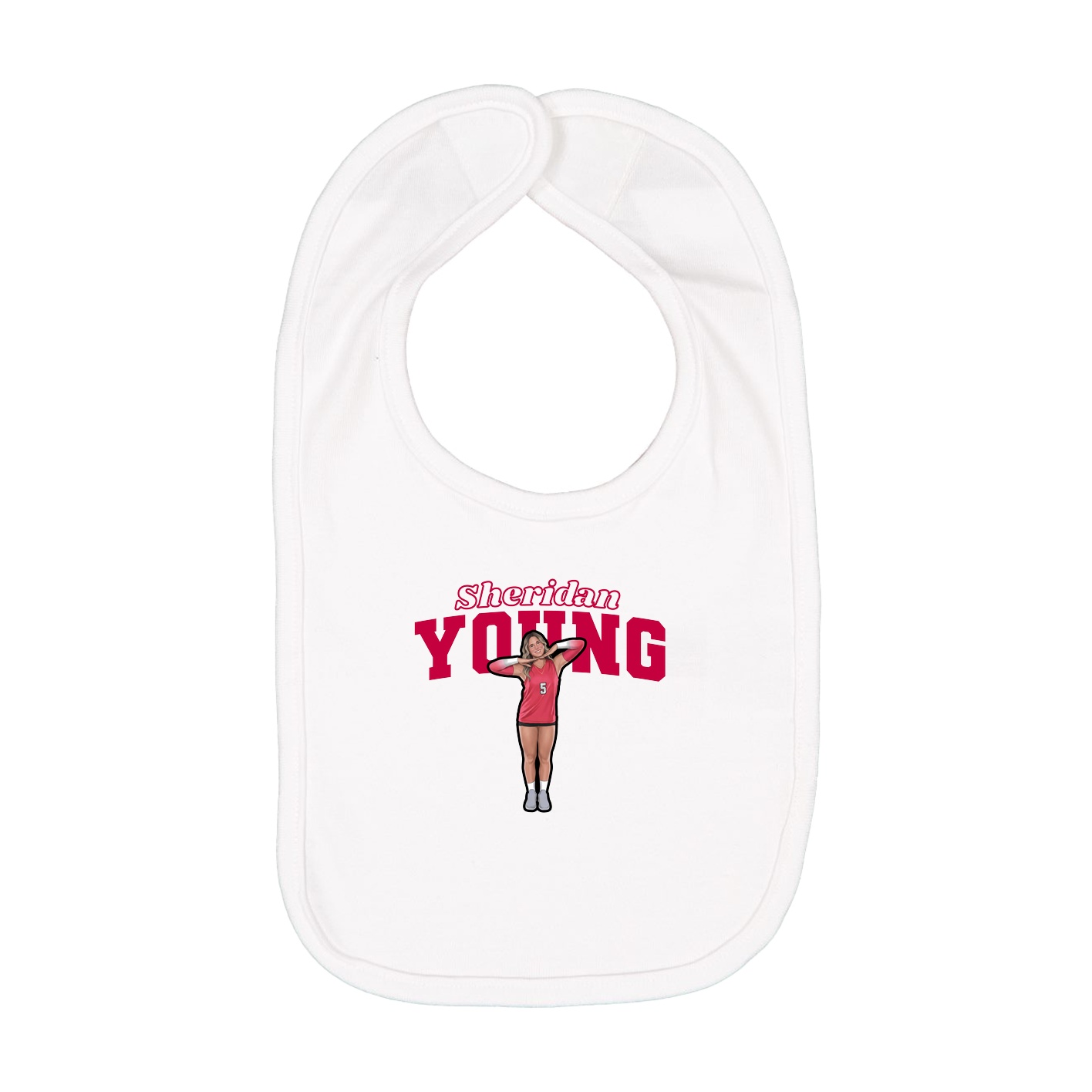 Infant Bib — Name Arch in White