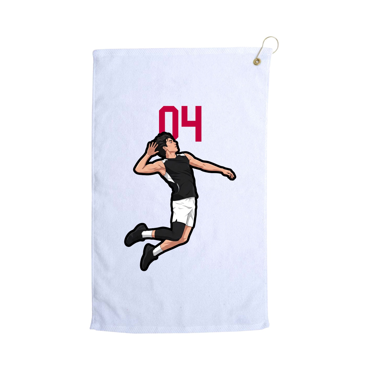 Golf Towel — Number Top in White