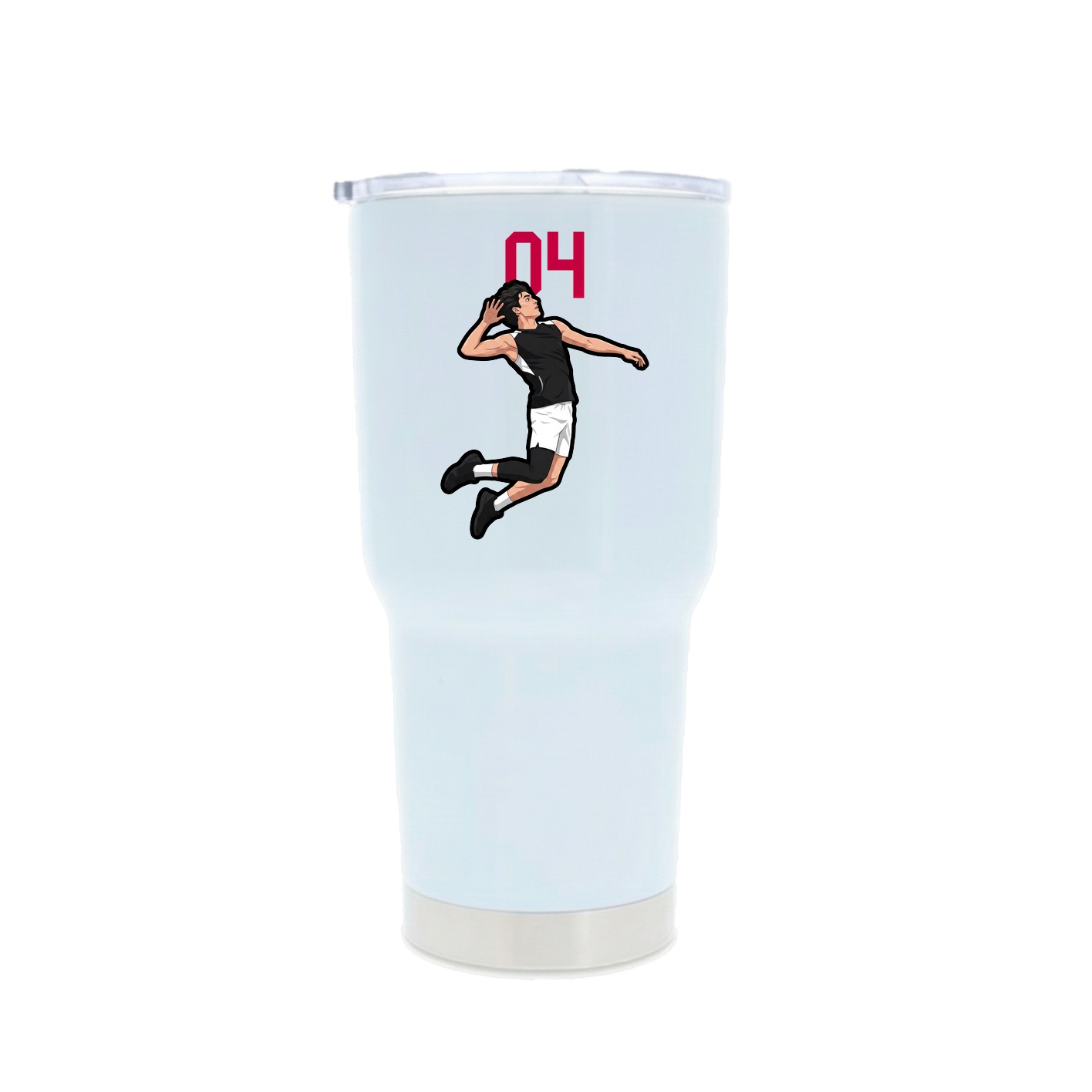 30oz Stainless Steel Tumbler — Number Top in White