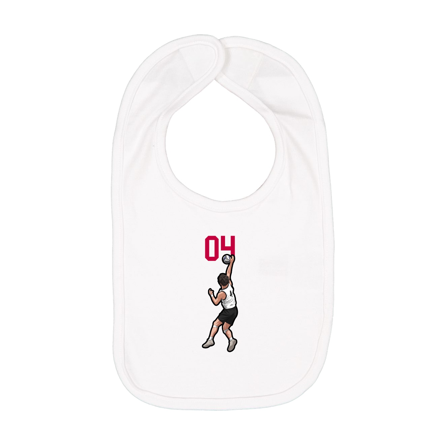 Infant Bib — Number Top in White