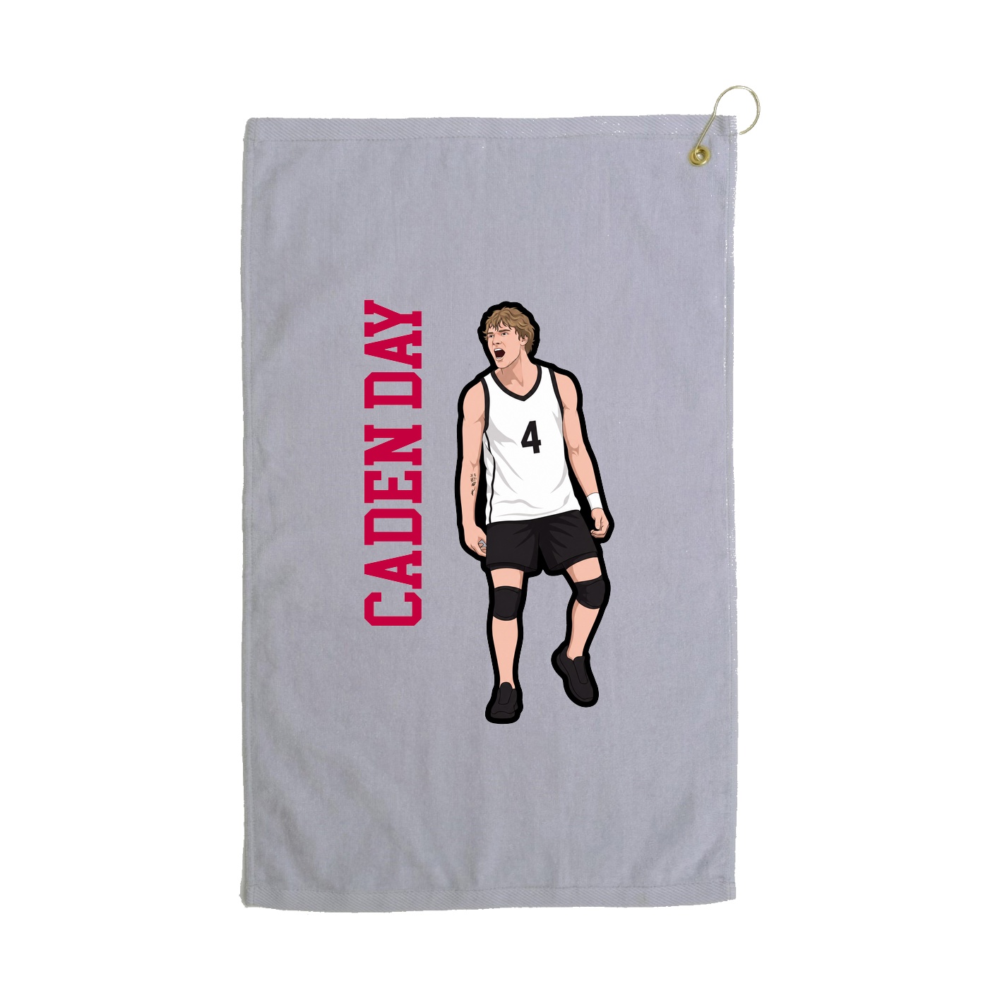 Golf Towel — Name Vertical in Grey