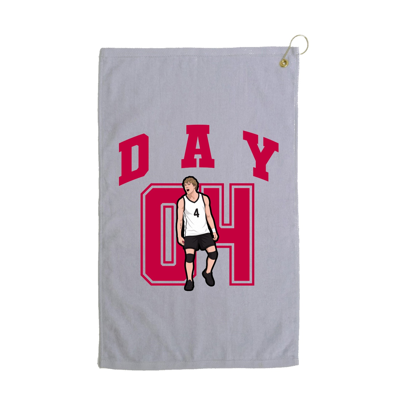 Golf Towel — Number in Grey