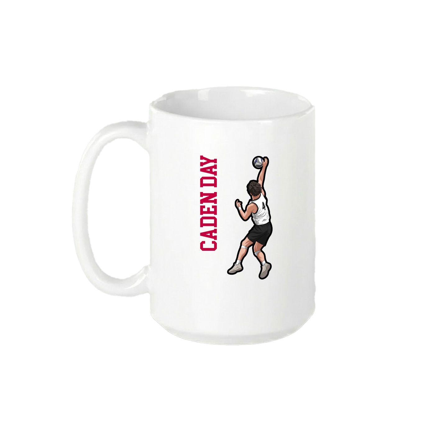 15oz Coffee Mug — Name Vertical in White