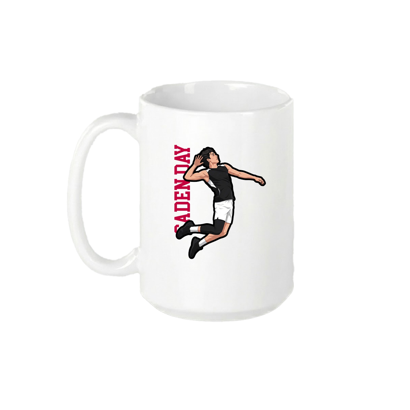 15oz Coffee Mug — Name Vertical in White