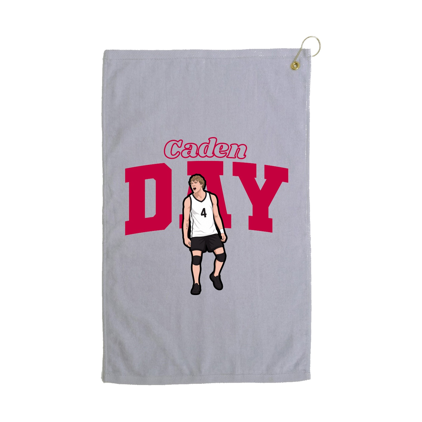 Golf Towel — Name Arch in Grey