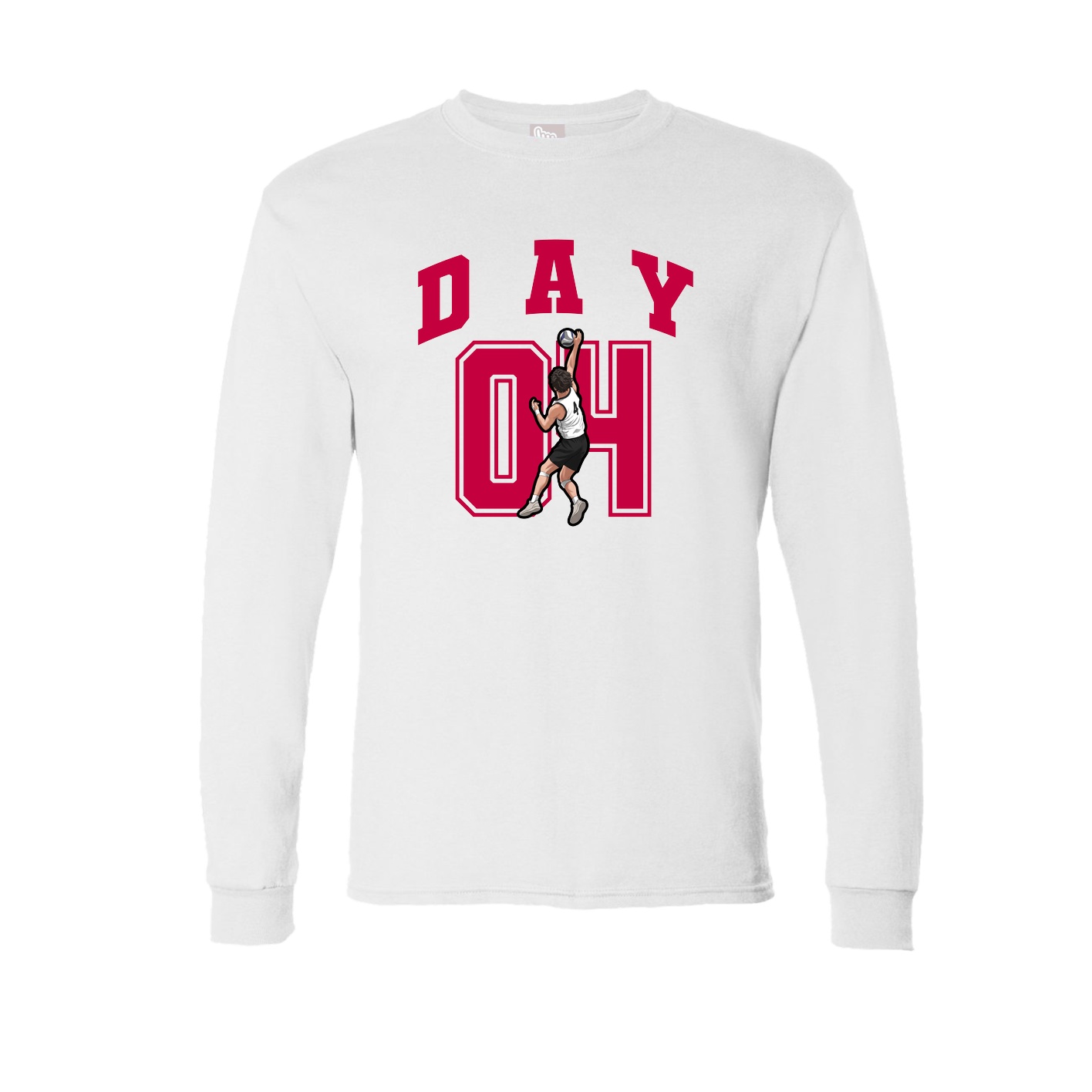 Long Sleeve Tee — Number in White