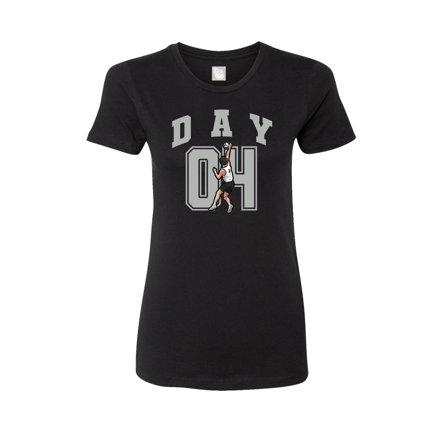 Fitted Women's Tee — Number in Black