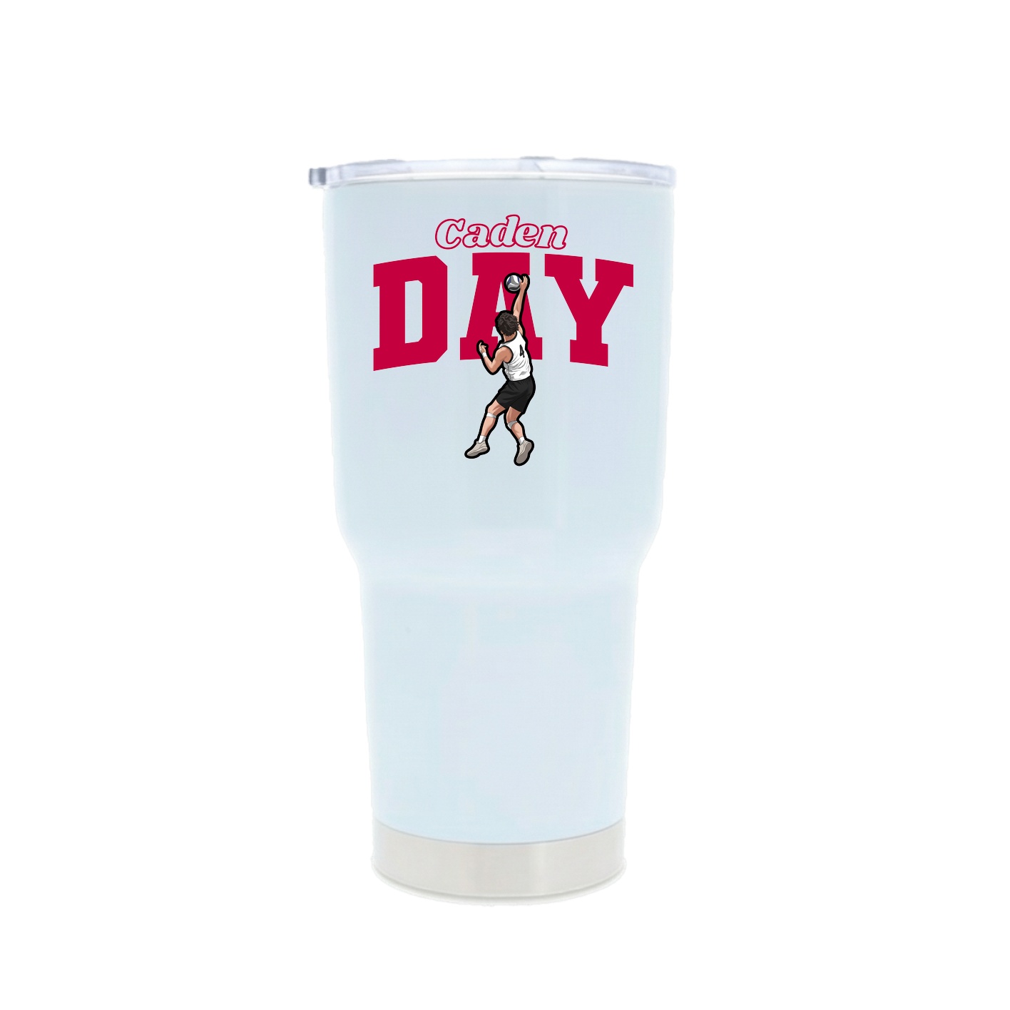 30oz Stainless Steel Tumbler — Name Arch in White