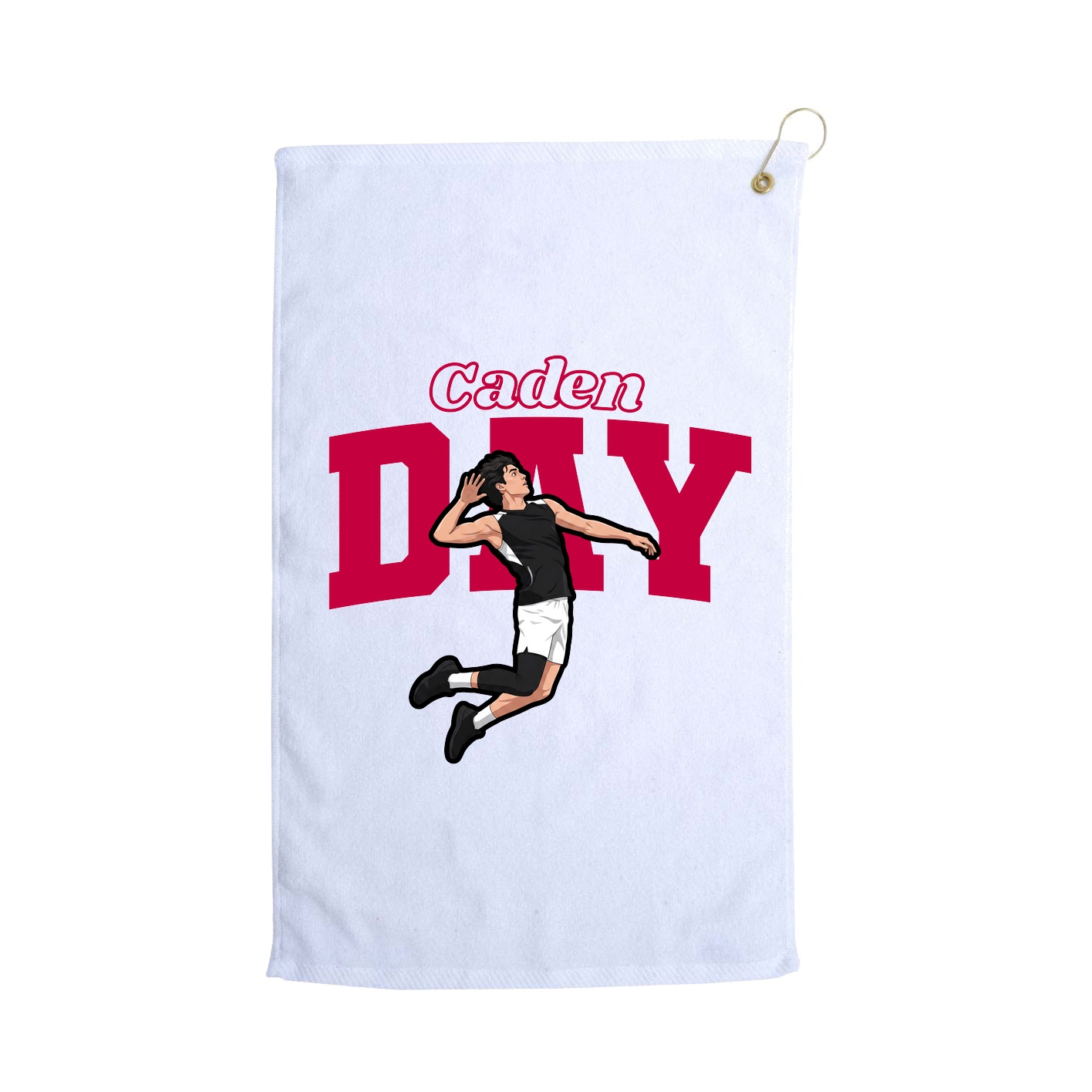 Golf Towel — Name Arch in White