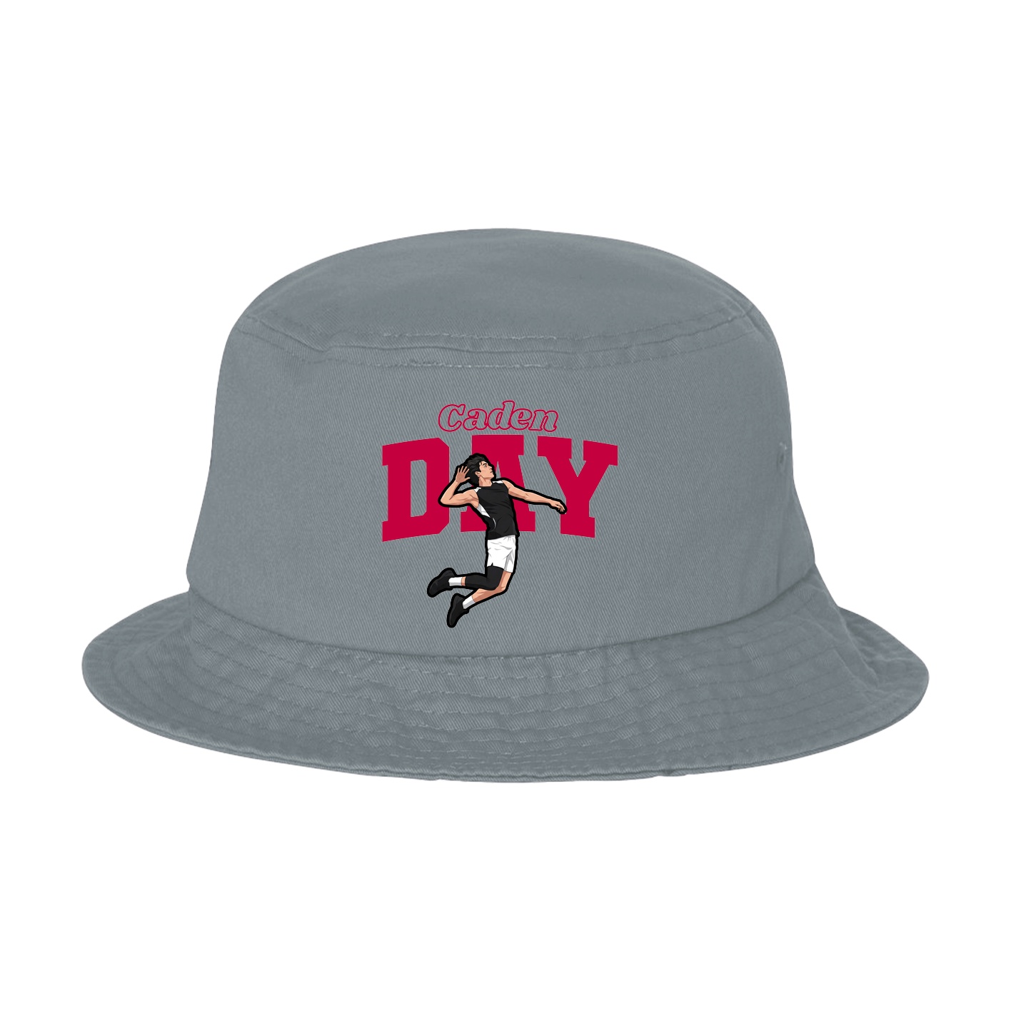 Bucket Cap — Name Arch in Grey