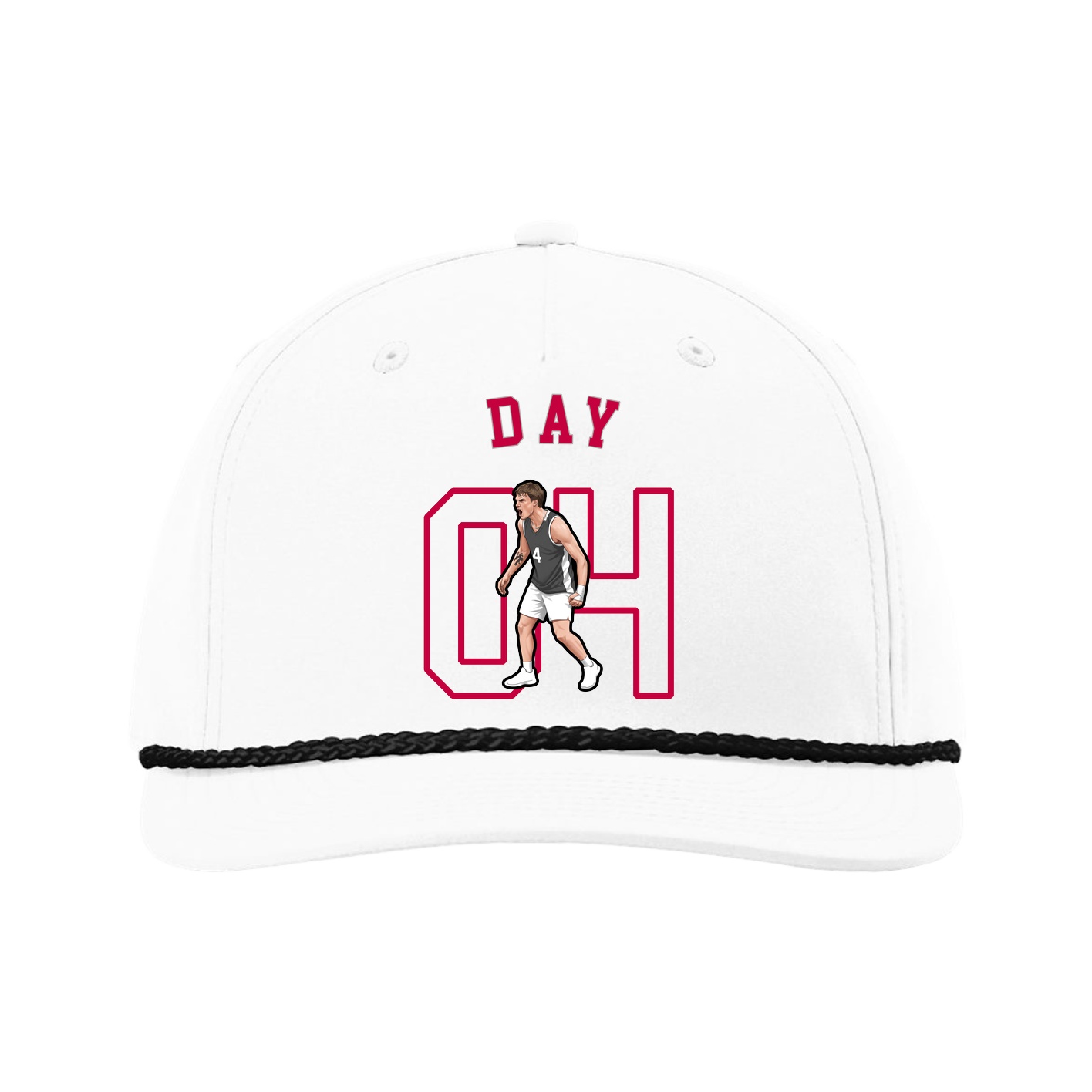 Five-Panel Classic Rope Cap — Shirsey Arch in White